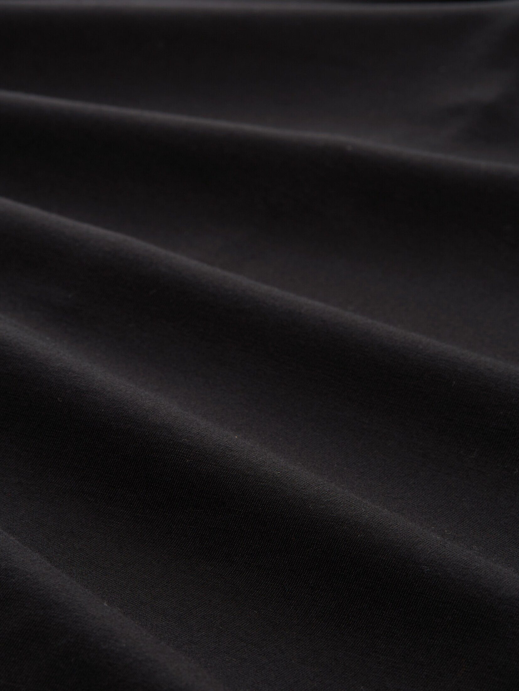 Denim mit deep TAILOR T-Shirt Raffung black TOM Langarmshirt