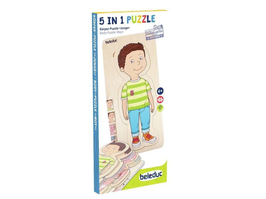 beleduc Puzzle Lagen-Puzzle "Dein Körper" Junge, Puzzleteile