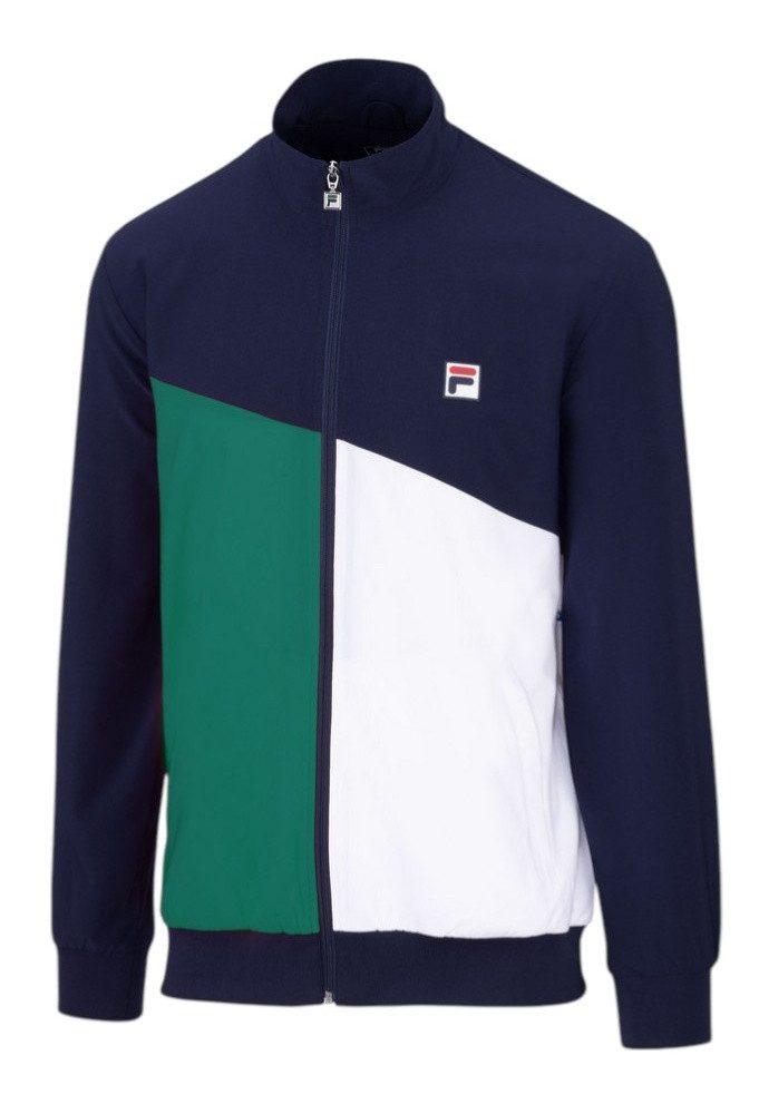 Fila Tennisjacke Marcus (Full Zip, Stehkragen, 100% Polyester) navyblau/grü günstig online kaufen