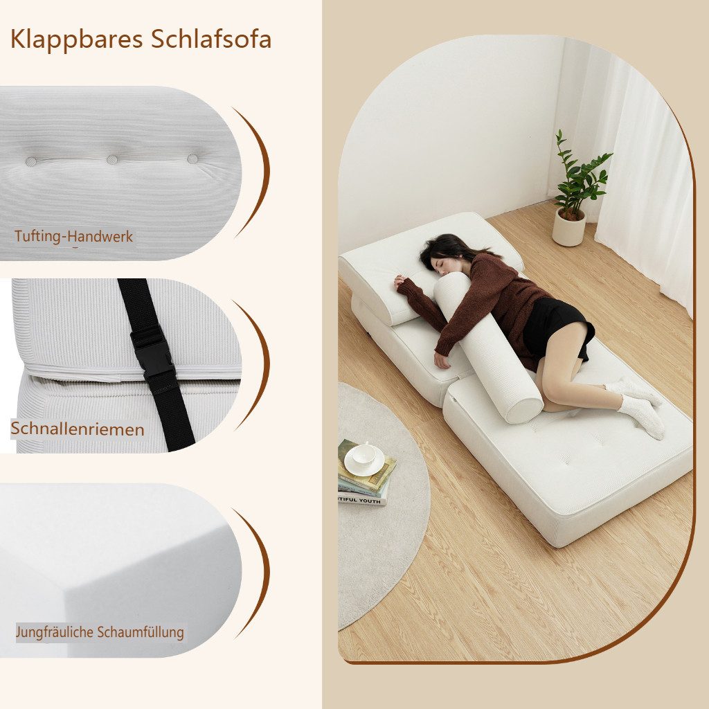 MECO Schlafsofa, Klappsofa mit Kissen, Cordstoff günstig online kaufen