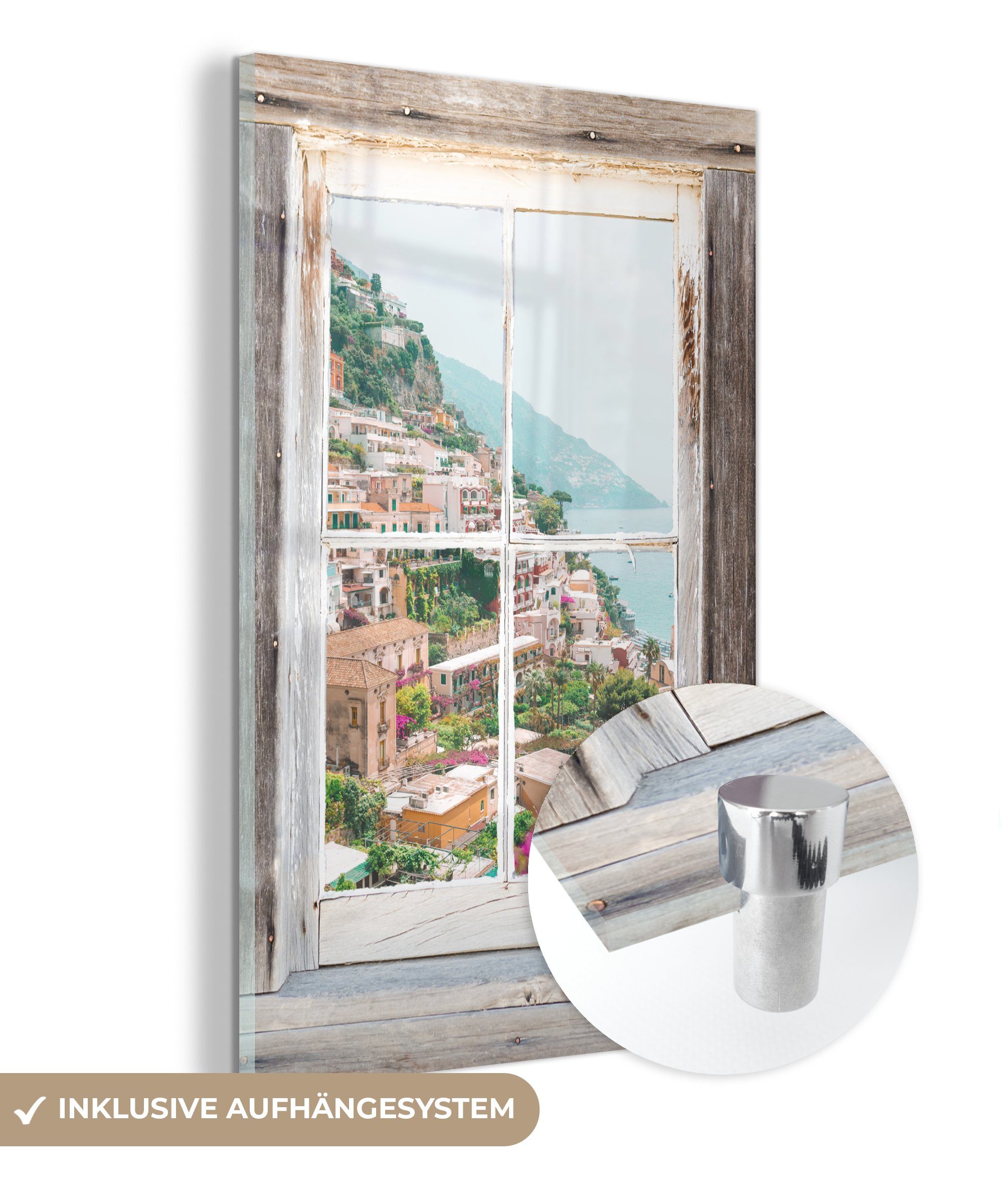 Verkauf zu Schnäppchenpreisen MuchoWow Acrylglasbild Durchschauen auf - Italien Wandbild Glasbilder (1 auf - - - Glas - St), Glas Foto Bilder Blumen, Wanddekoration