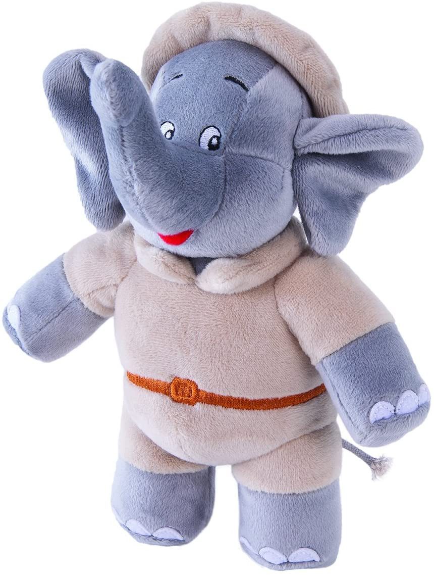 Jazwares Kuscheltier Plüschfigur mit Sound (22cm) Benjamin auf Safari, spielt Benjamin Blümchen Sprach-Sounds ab