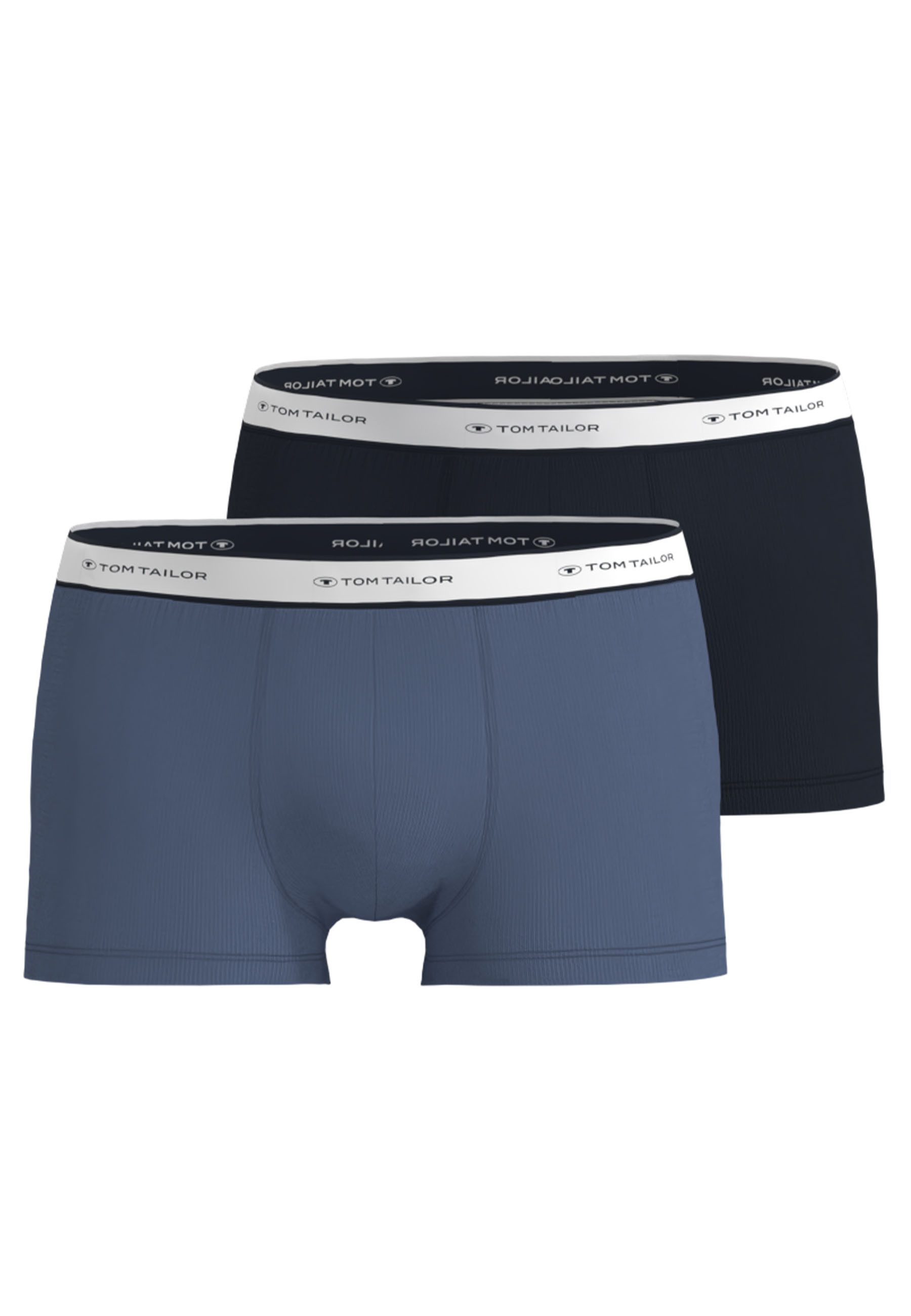 Boxershorts TOM TAILOR Herren Pants blau uni 2er Pack