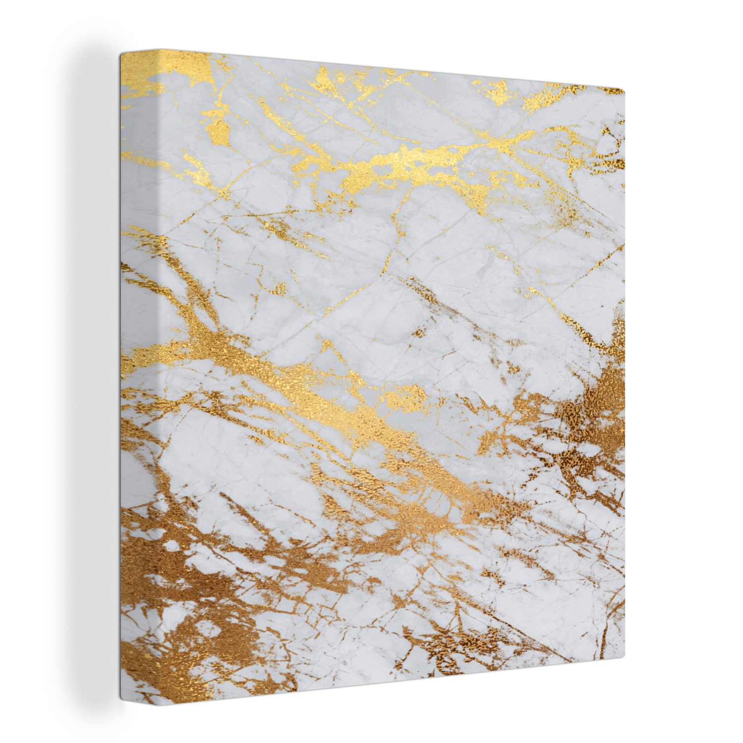 für Bilder Gold, - (1 St), Marmor OneMillionCanvasses® - Leinwand Wohnzimmer Schlafzimmer Muster Leinwandbild