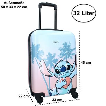 Disney Kinderkoffer Stitch Trolley Koffer Kindertrolley Handgepäck Reisegepäck, 32 Liter