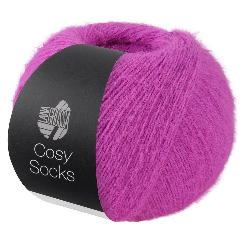 LANA GROSSA Meilenweit 100 g COSY SOCKS Häkelwolle, 420 m (Flauschige Sockenwolle mit Merinowolle, waschmaschinenfest), 100 g