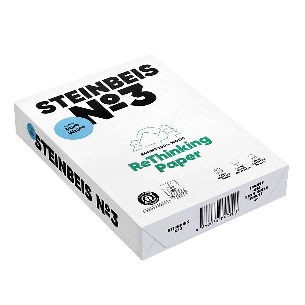 STEINBEIS Kugelschreiber 5x STEINBEIS Recyclingpapier No.3 DIN A4 80 g/qm 500 Blatt