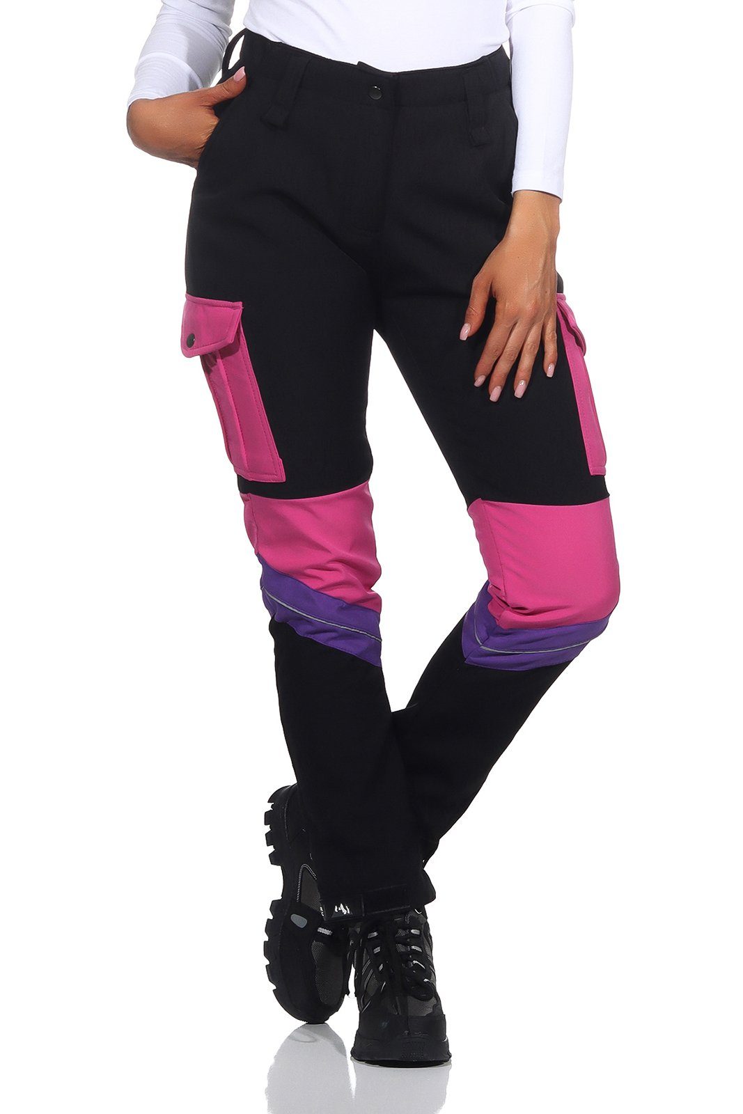 Damen D-483 Softshellhose Rock Wanderhose Creek Pink Outdoor