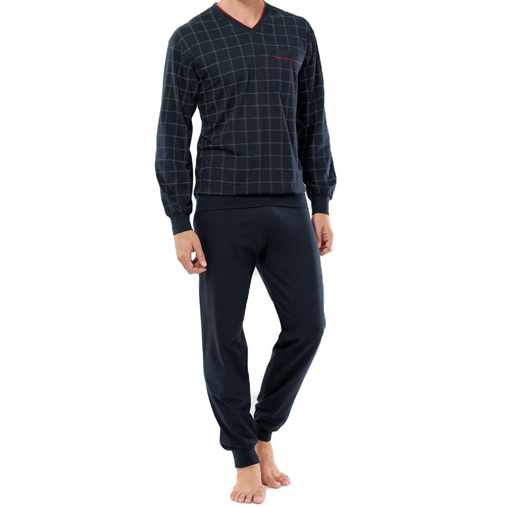 Fachgeschäft kaufen GÖTZBURG Pyjama Cotton langer Schlafanzug, 2 Pure tlg) (Set, Antonio
