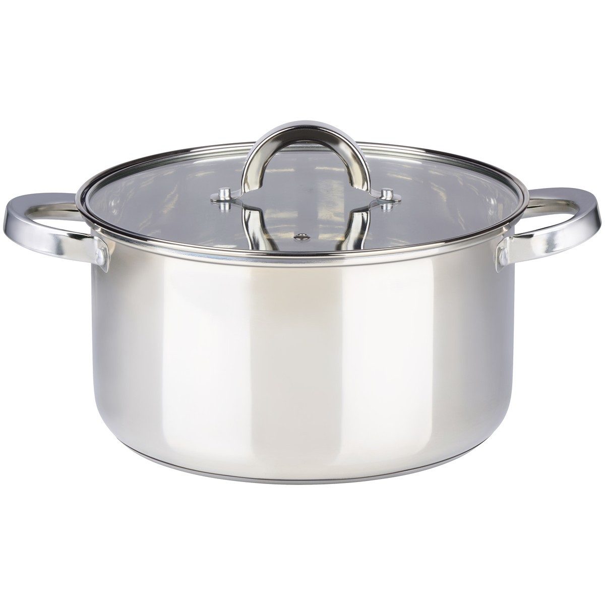 Alpina Grillpfanne Alpina Kochtopf 6,1L mit Glasdeckel - Edelstahlpfanne