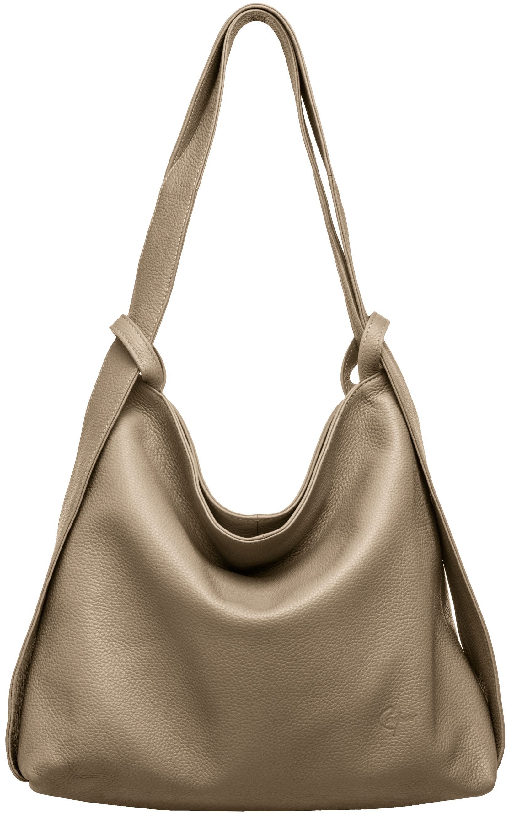 Caspar Schultertasche 2 in 1 XL Leder Damen Rucksack Tasche - PREMIUM LINE - Modell No.786, robust, elegant & unempfindlich - 100% Echtleder - Handmade in Italy. € 79,95