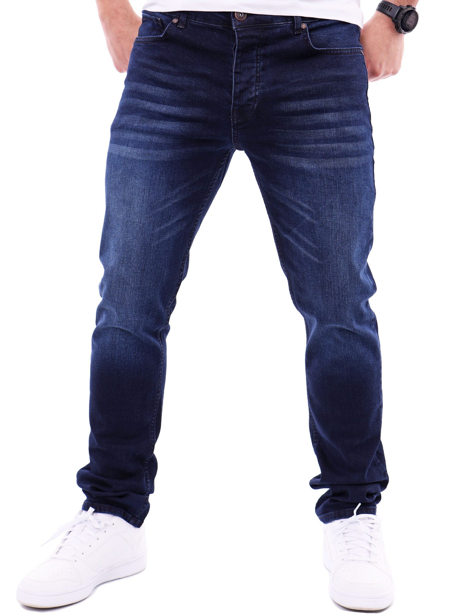 Reslad Stretch-Jeans Reslad Jeans Herren Regular Fit Hose Jeanshose RS-2125 5-Pocket Straight-fit Herren Hose