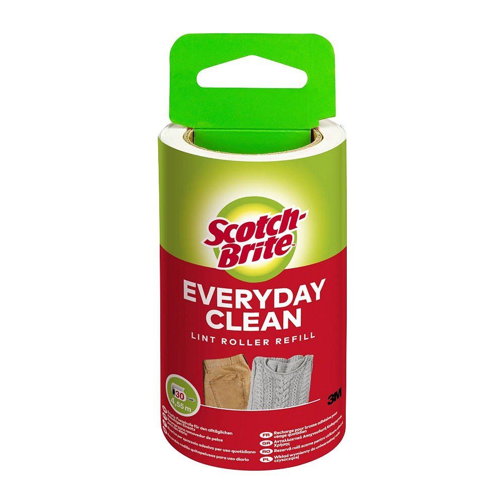 3M Ersatz-Fusselrolle 1 Ersatzrolle für Fusselroller 4,5m, Geeignet für Scotch-Brite™ Fusselrollergriffe