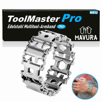 MAVURA Armband ToolMasterPro Edelstahl Multitool Mann Armband Werkzeug, Silber/ das perfekte Männer Geschenk! (29in1)