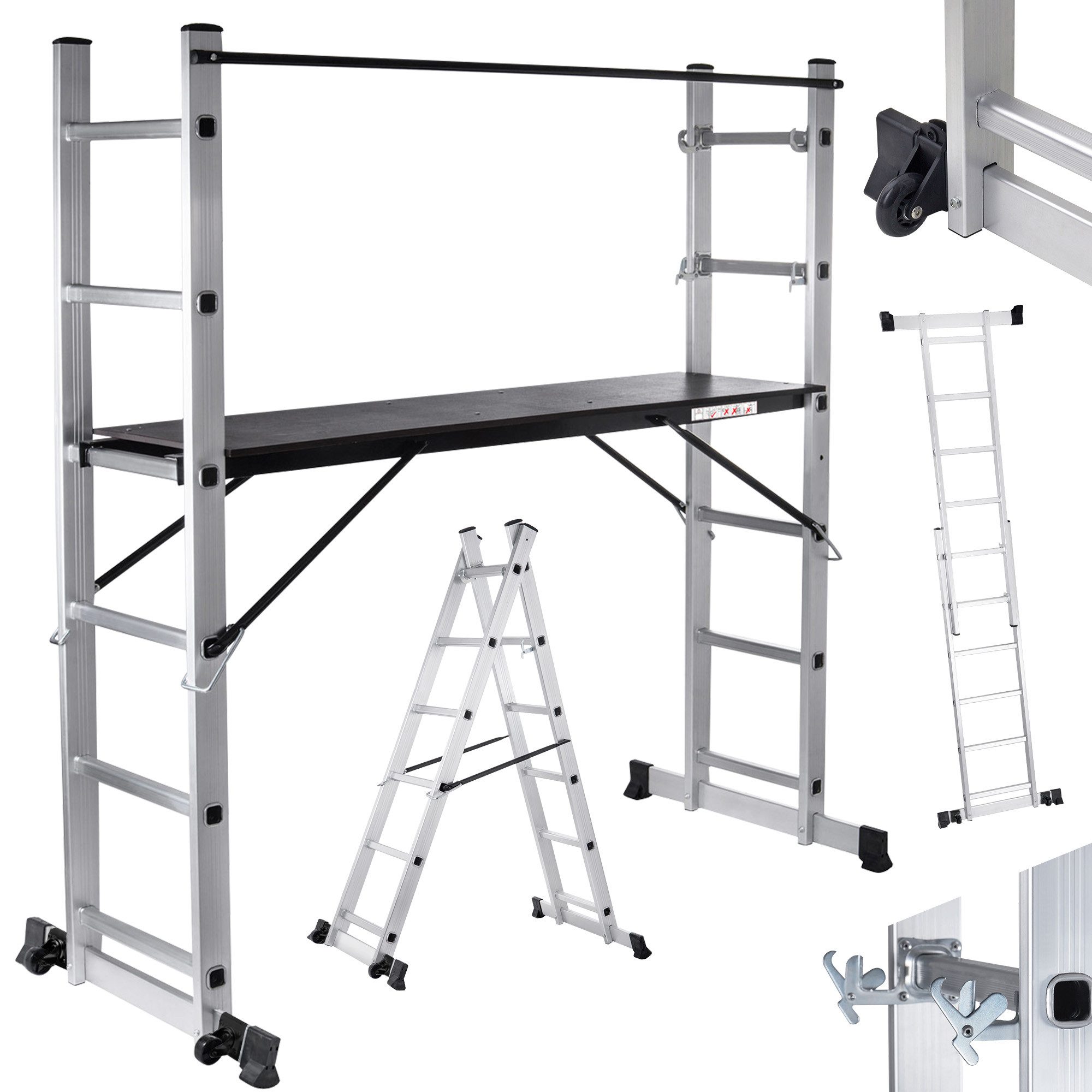 MAXCRAFT Vielzweckleiter Mobile Aluminium Arbeitsbühne / günstig online kaufen