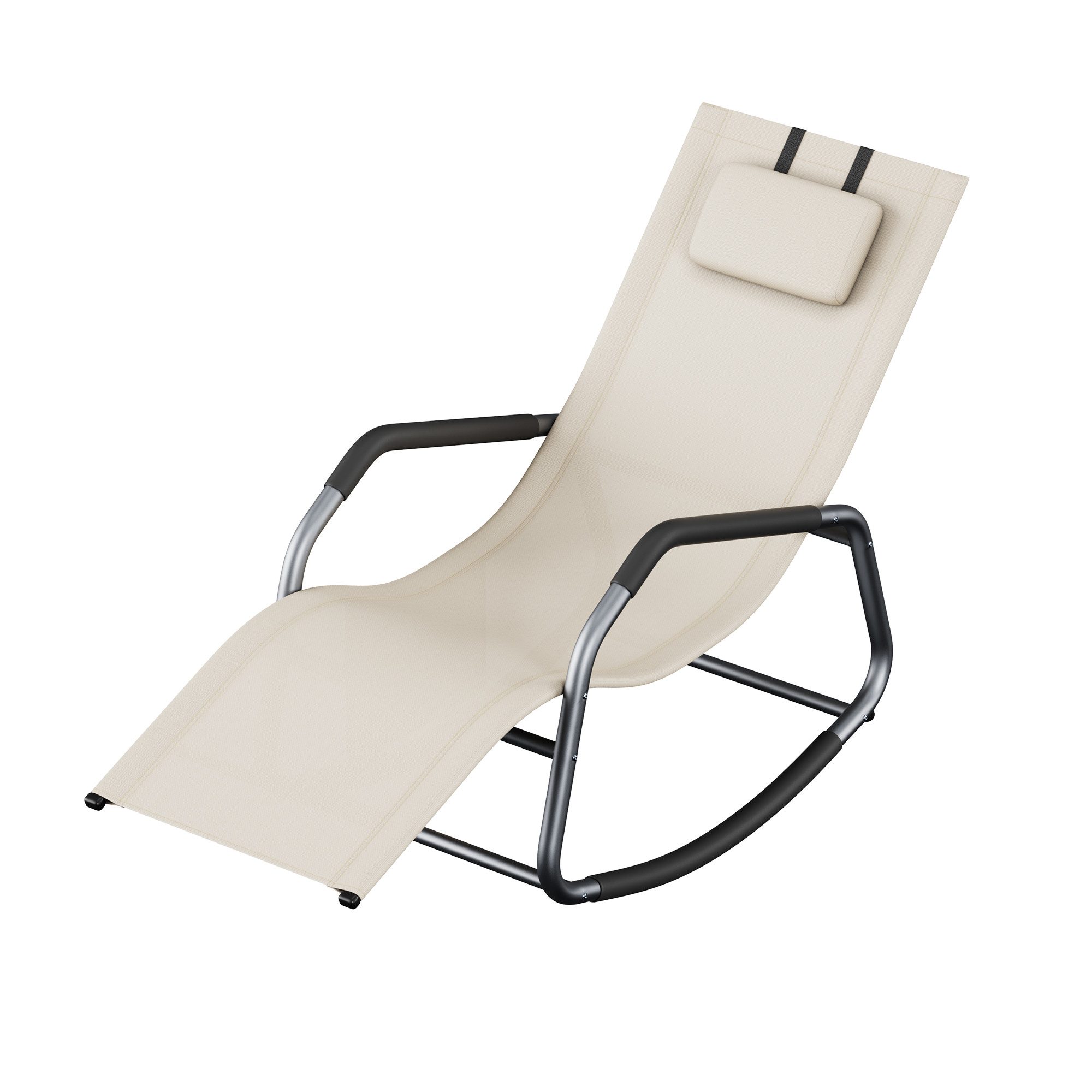 SONGMICS Gartenliege, 1 St., Schaukelstuhl Umkippschutz Seitentasche