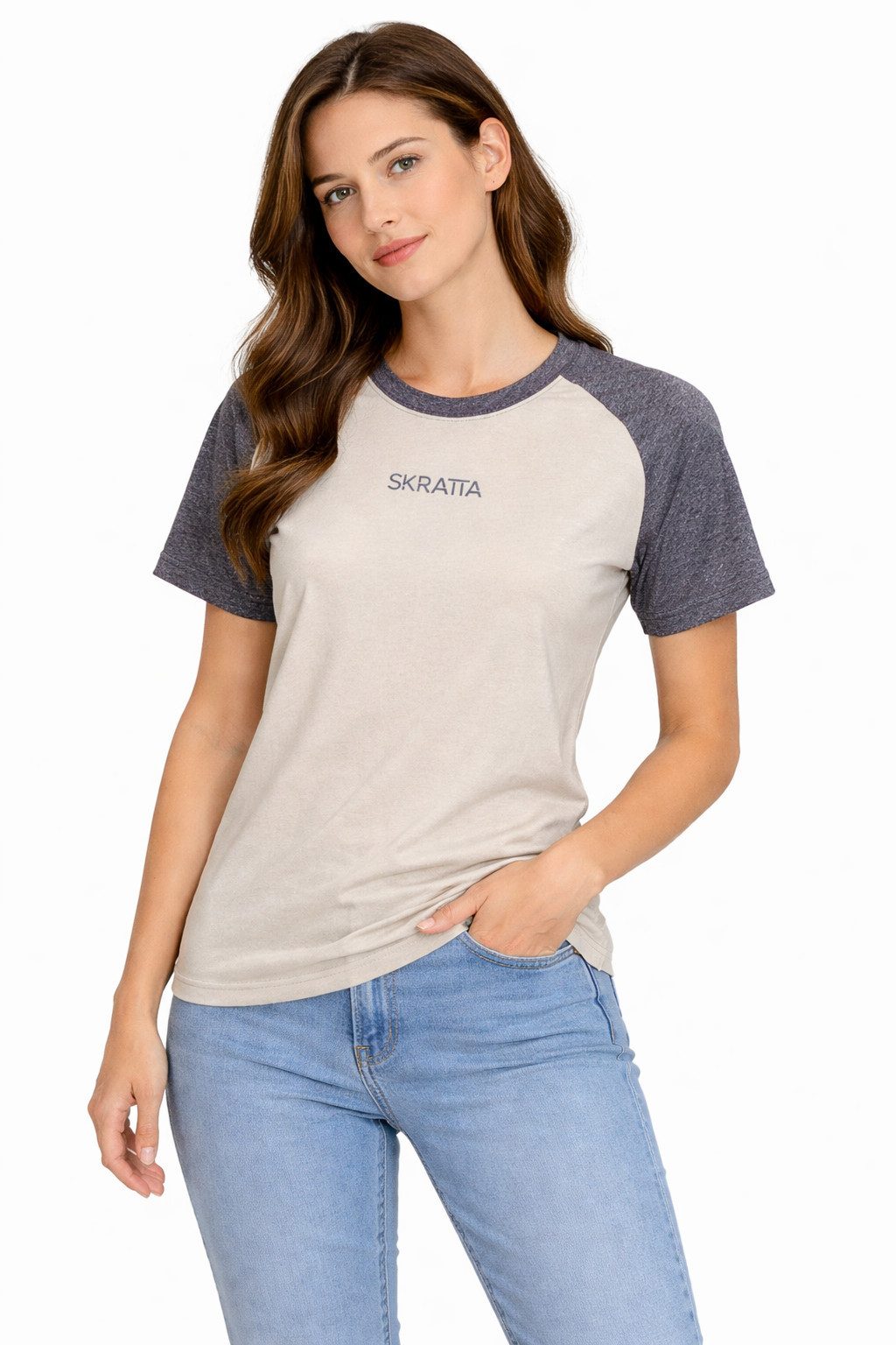 Skratta T-Shirt Fahrradtrikot Lockeres T-Shirt Hanf Damen Casual Fit