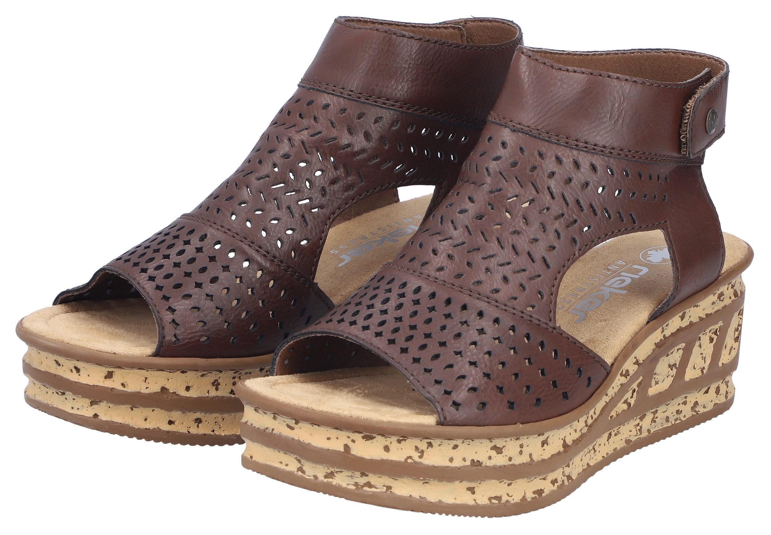Rieker Schaftsandalette Sommerschuh, Urlaubsschuh, Keilsandale mit Perforat günstig online kaufen