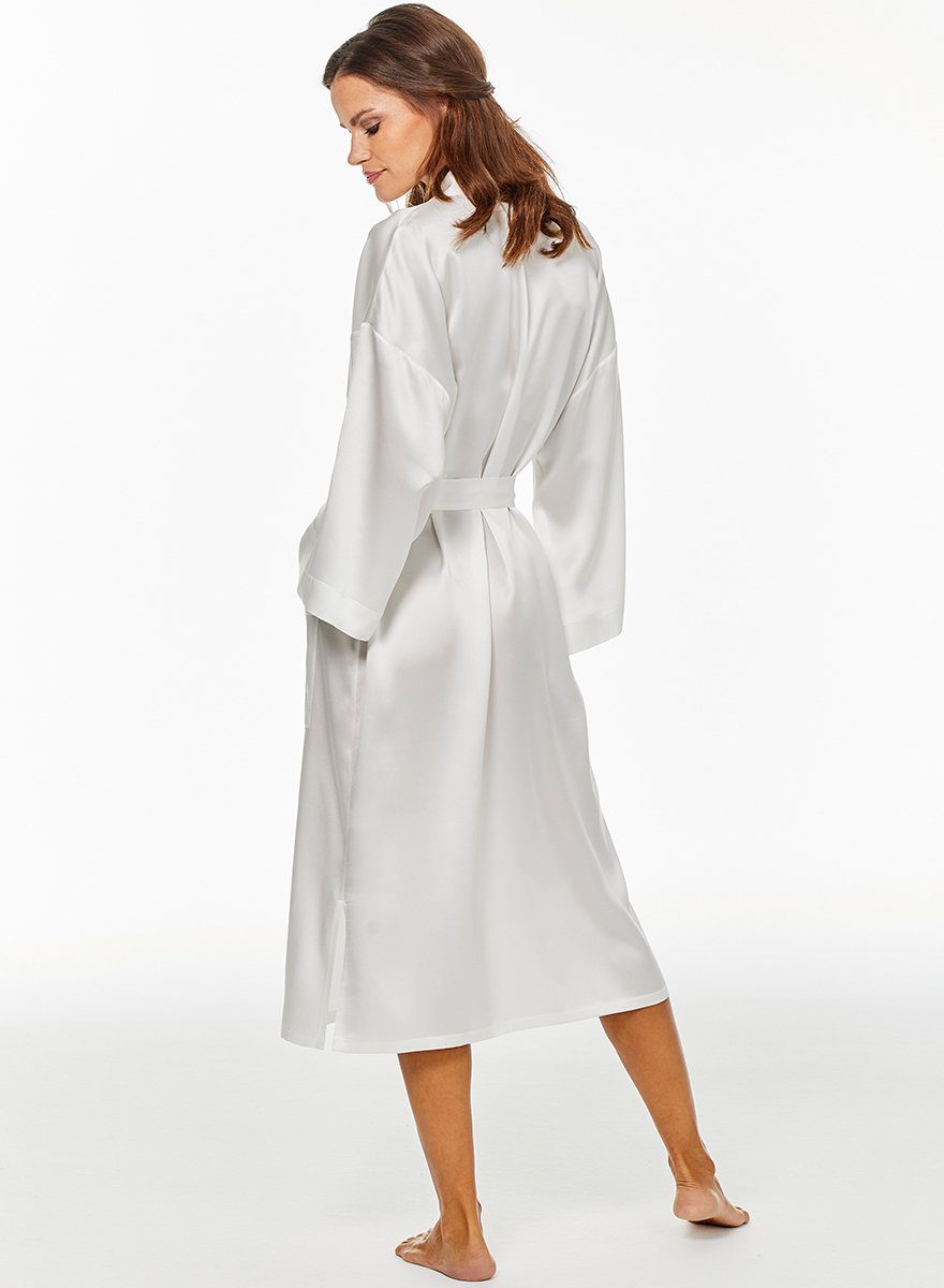 Jadee Kimono Night Glow aus reiner Seide, Seide, Kimono-Kragen, Bindegürtel