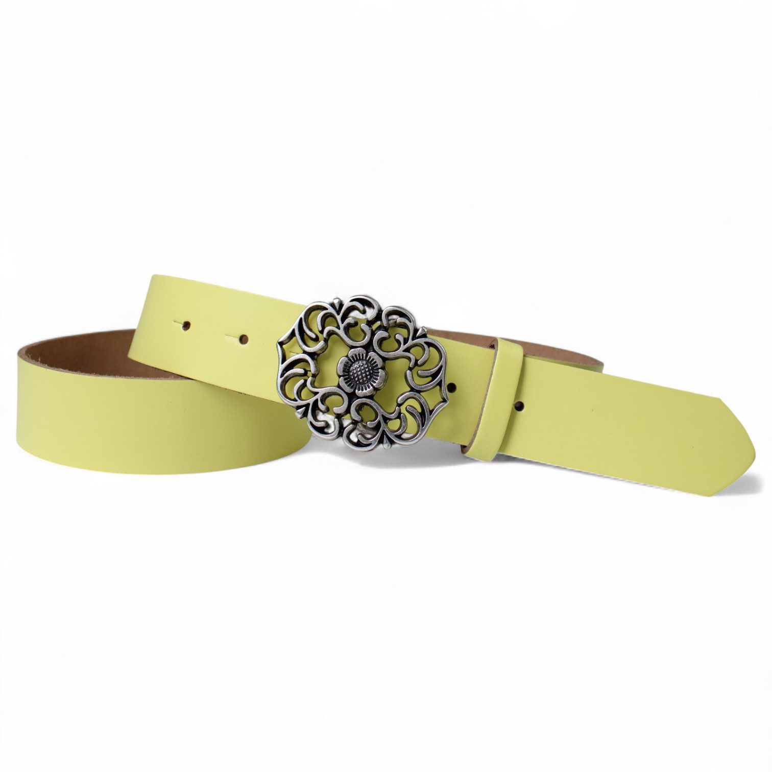 FRONHOFER Koppelgürtel 18319 (1-St) Damen Ledergürtel, florale Schnalle, Blumenschnalle, 3,5cm, Leder
