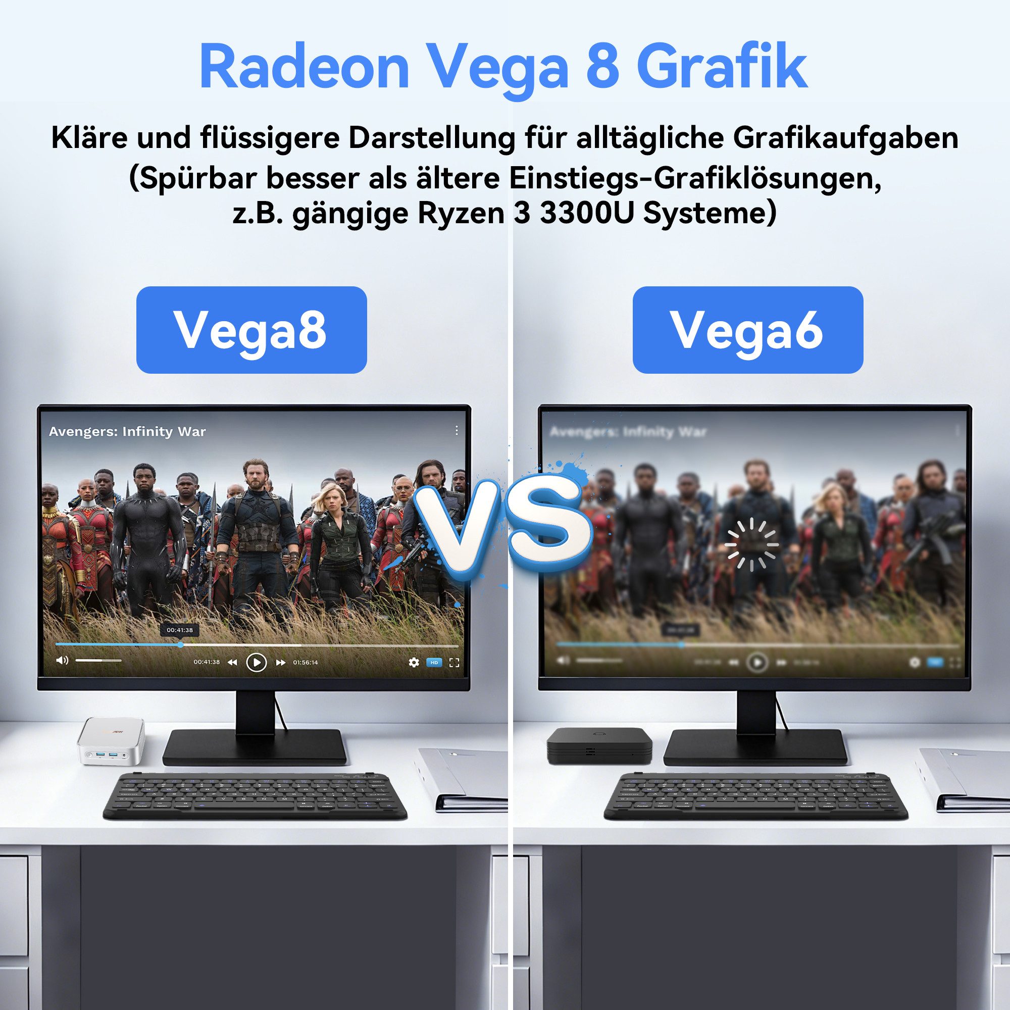 blackview Neuer MP50 AMD Ryzen 5 3500U(4C/8T) 16GB RAM 512GB SSD Mini-PC (AMD AMD Ryzen 5 3500U, AMD Ryzen 5 3500U, 16 GB RAM, 512 GB SSD, Windows 11 Pro, WiFi 5 gaming PC, HDMI, Mit Tastatur und Maus)