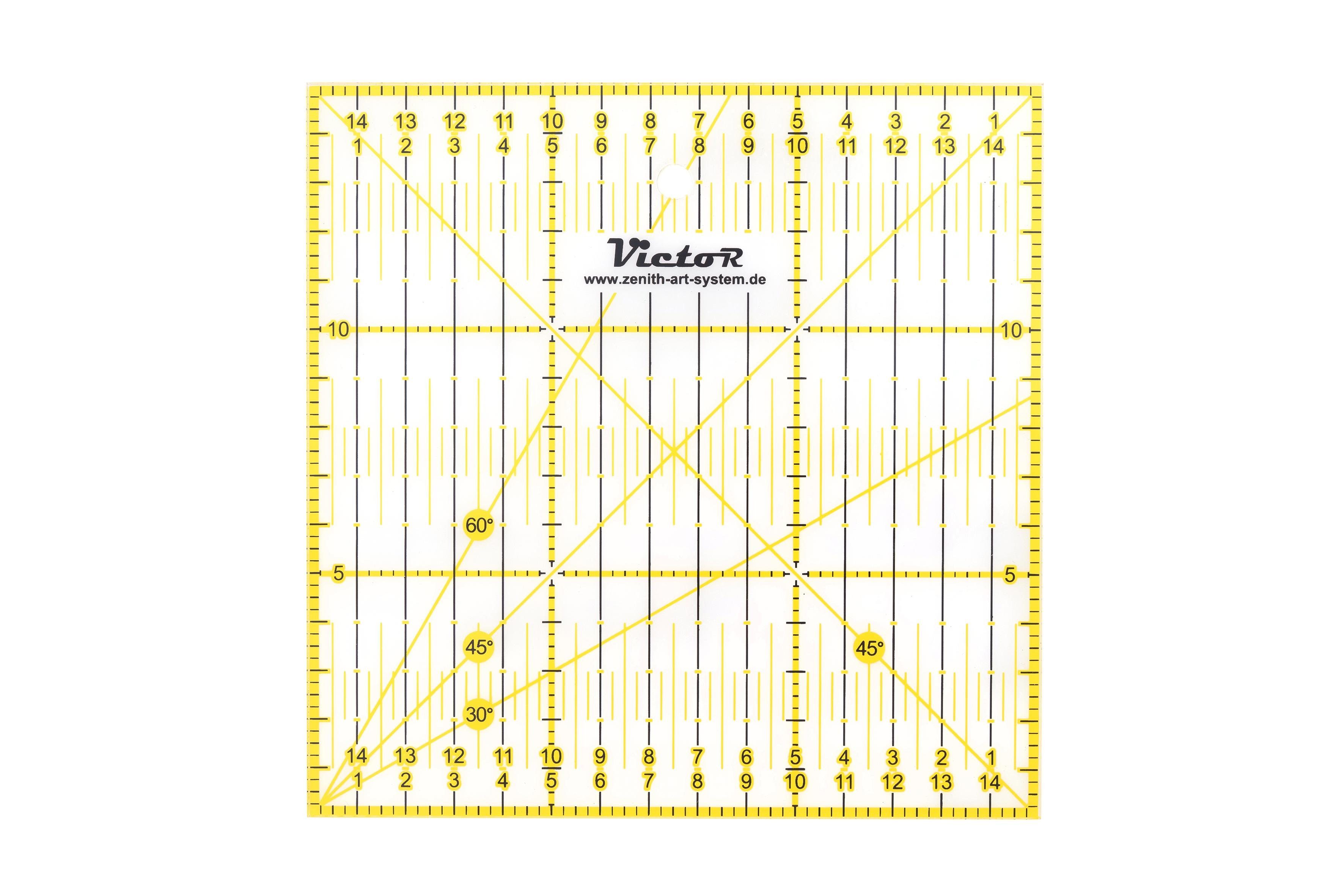 Victor (Zenith) Lineal Patchwork Lineal, Transparent mit aufgedruckten Maßangaben