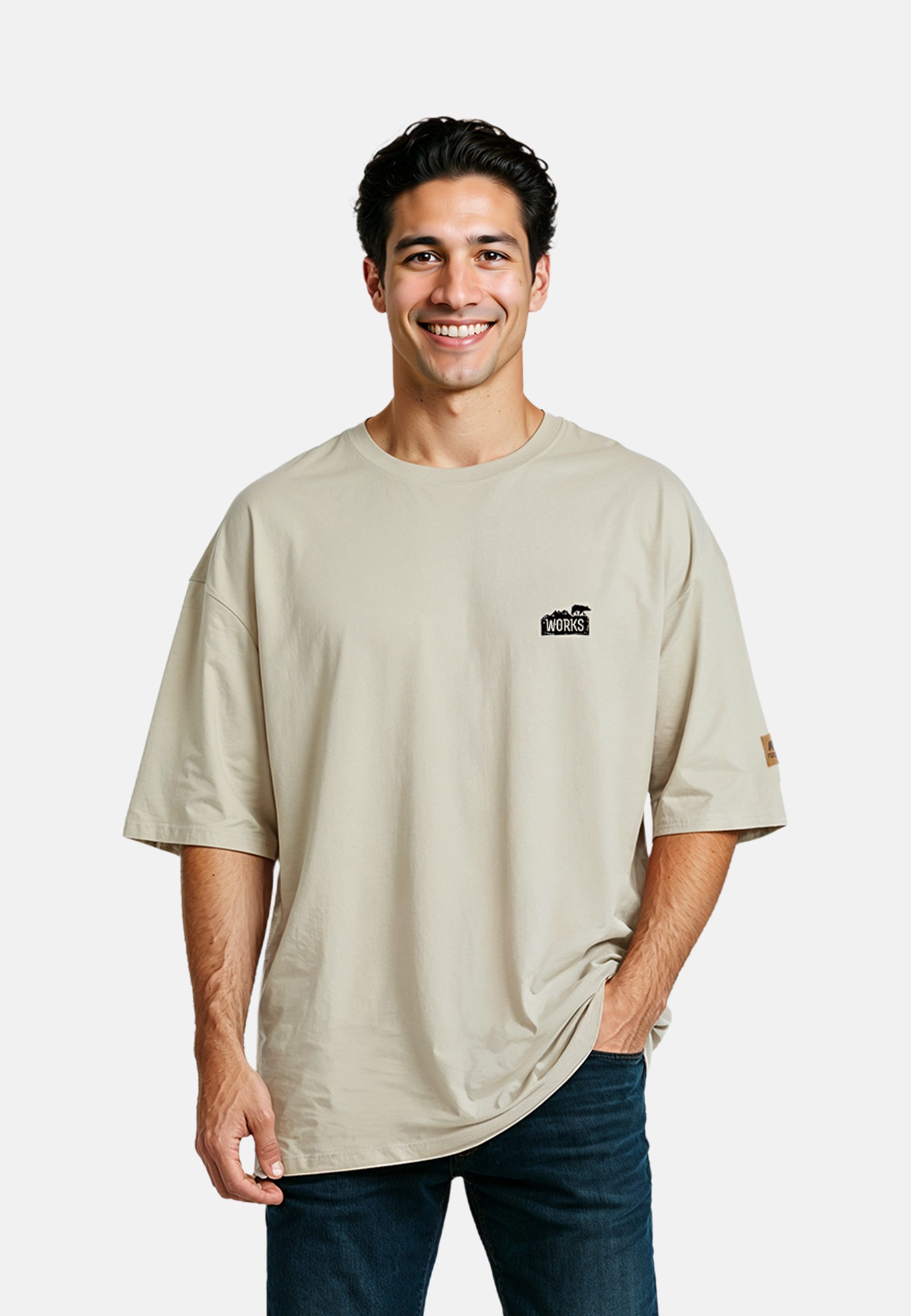 FORSBERG T-Shirt Oversized T-Shirt mit Brustlogo