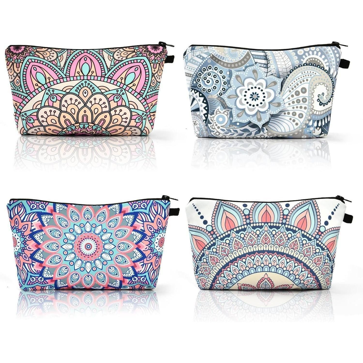 LuxusKollektion Kosmetiktasche Kosmetiktasche Set: 4 Stück Makeup Tasche Segeltuch mit Reißverschluss