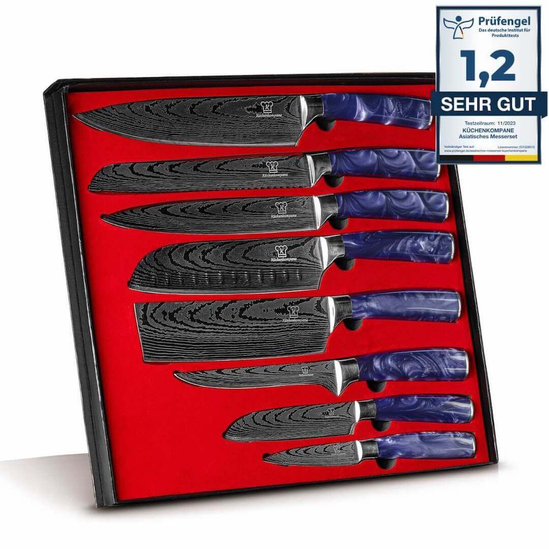 Küchenkompane Messer-Set Asiatisches Messerset Pinku 8-teiliges Küchenmesser Set Premium (8-tlg)