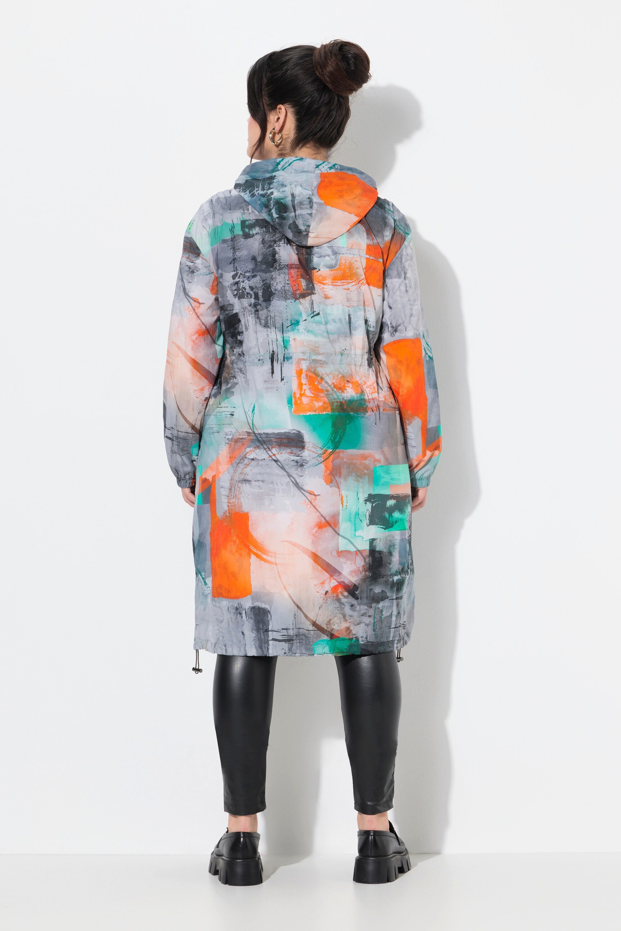 Angel of Style Sommerjacke Mantel Alloverdruck Kapuze Langarm