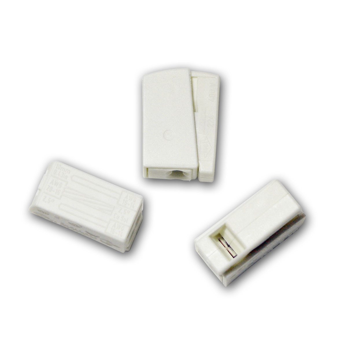 WAGO Lüsterklemme 100 Stk WAGO Duo-Leuchtenklemme 2x 1,0-2,5mm² weiß