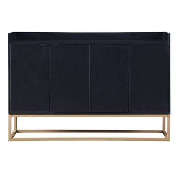 NMonet Sideboard Kommode, mit verstellbaren Einlegeböden und goldenen Metallrahmen, Breite 120cm