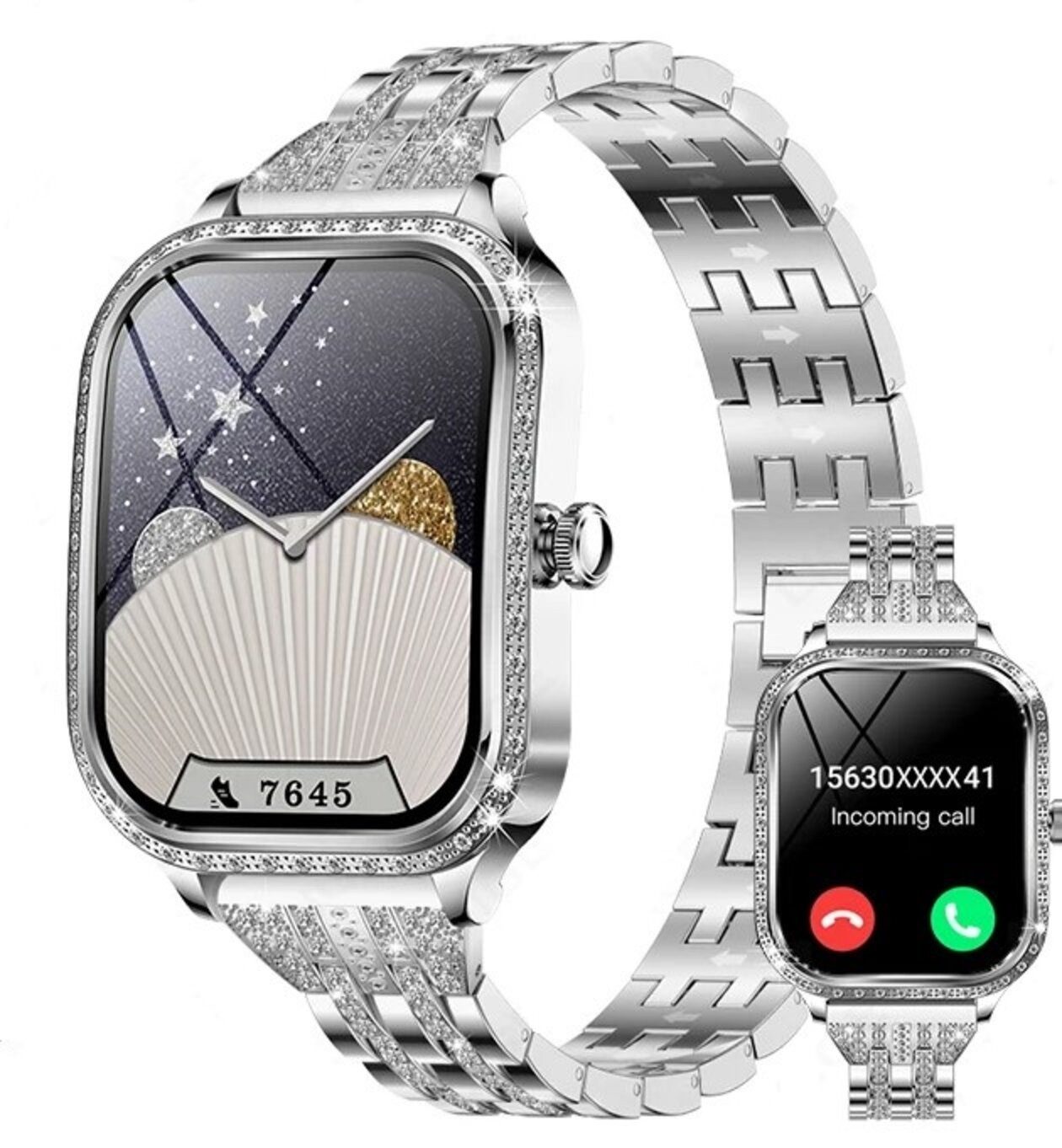 Smartwatch Frauen Luxus Smart Uhr Damen Bluetooth Anruf 2025 Smartwatch