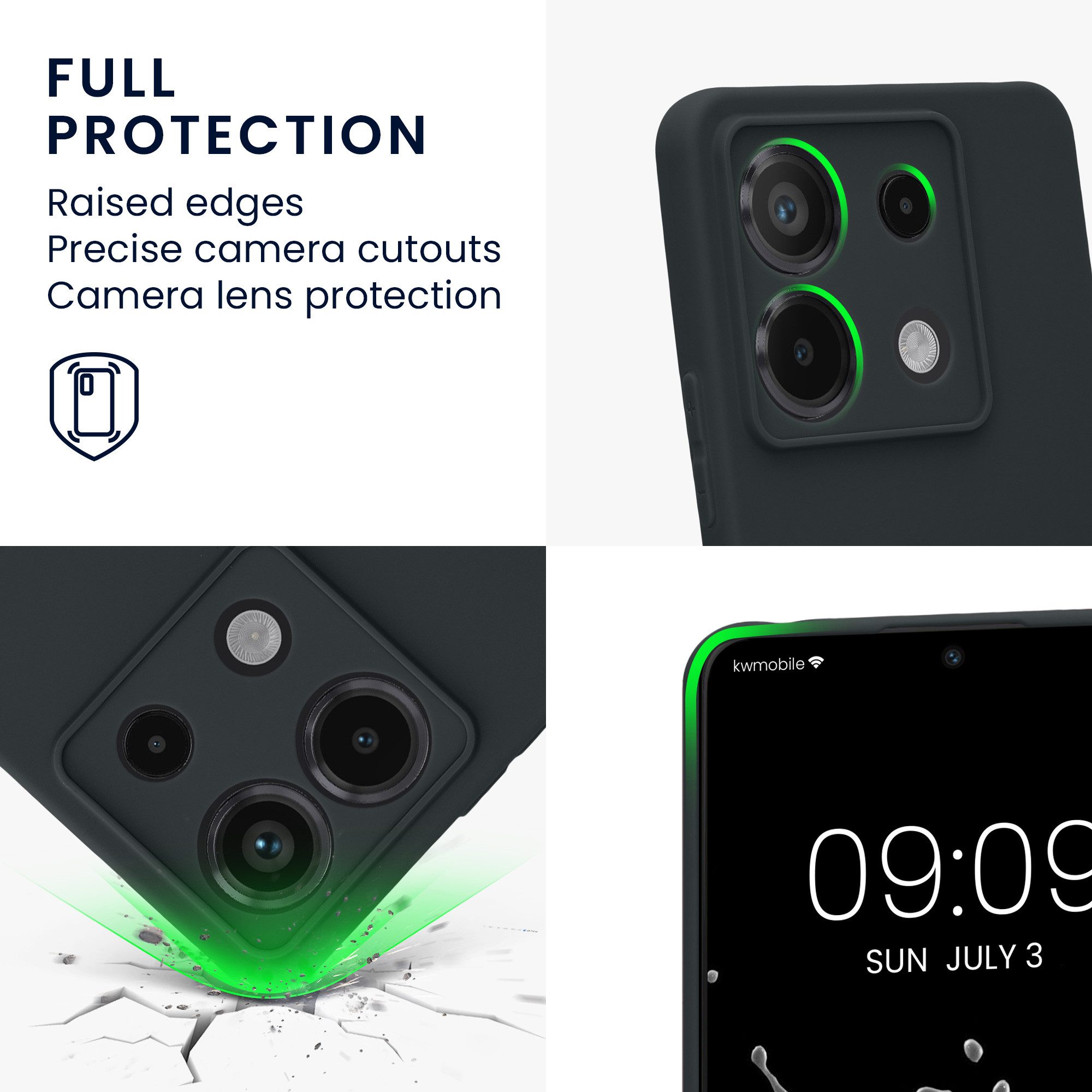 kwmobile Handyhülle Handyhülle für Xiaomi Redmi Note 13 Pro 5G / Poco X6 5G Hülle, Weiches Handy Silikon Case - Schutzhülle Cover