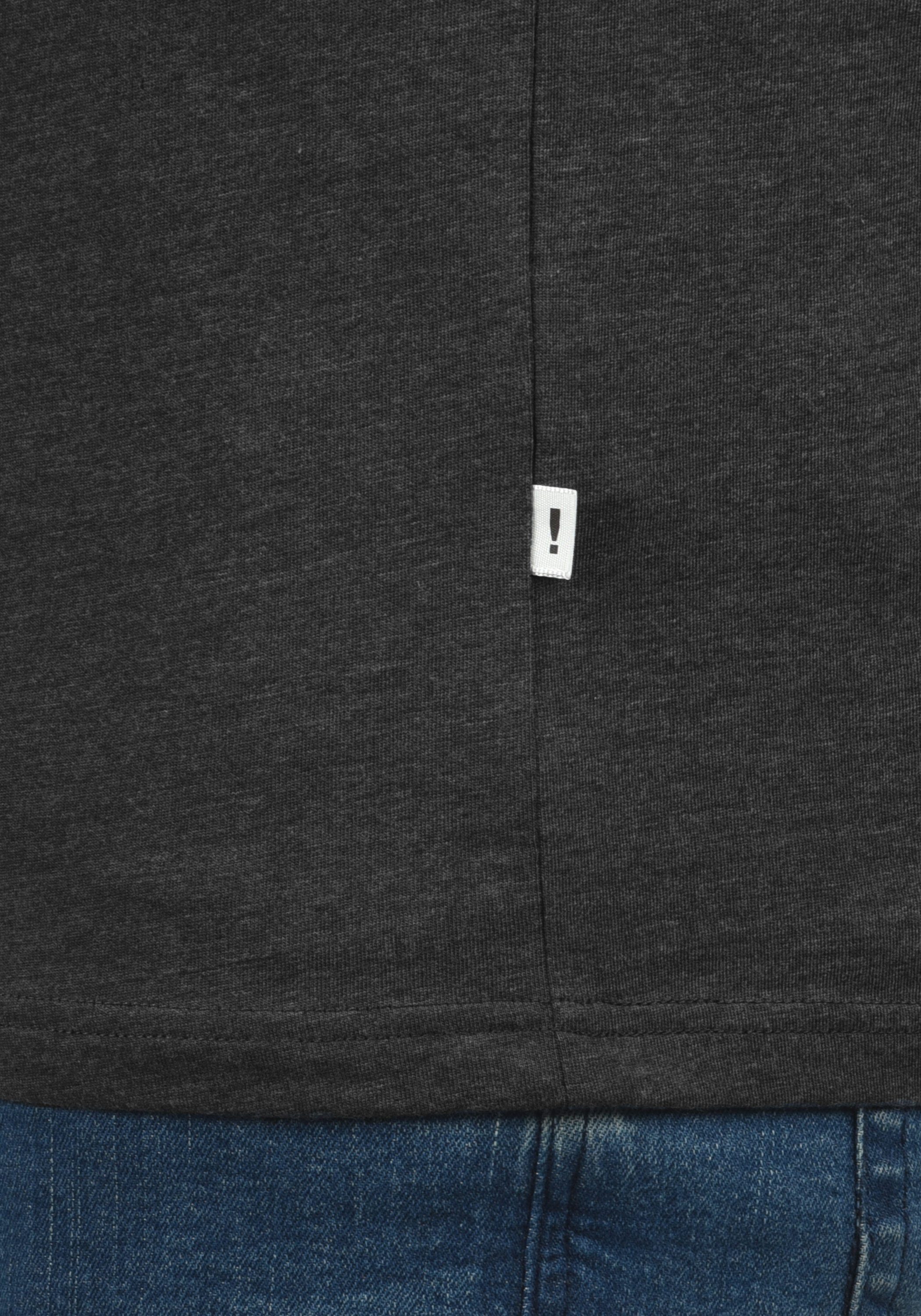 SDBastian Dark Rundhalsshirt (8288) Kurzarmshirt Baseball-Look Grey !Solid im Melange