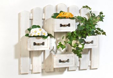 Kobolo Dekoobjekt Blumenkasten Pflanzobjekt Kasten - 4 Kästen - weiß, aus Holz