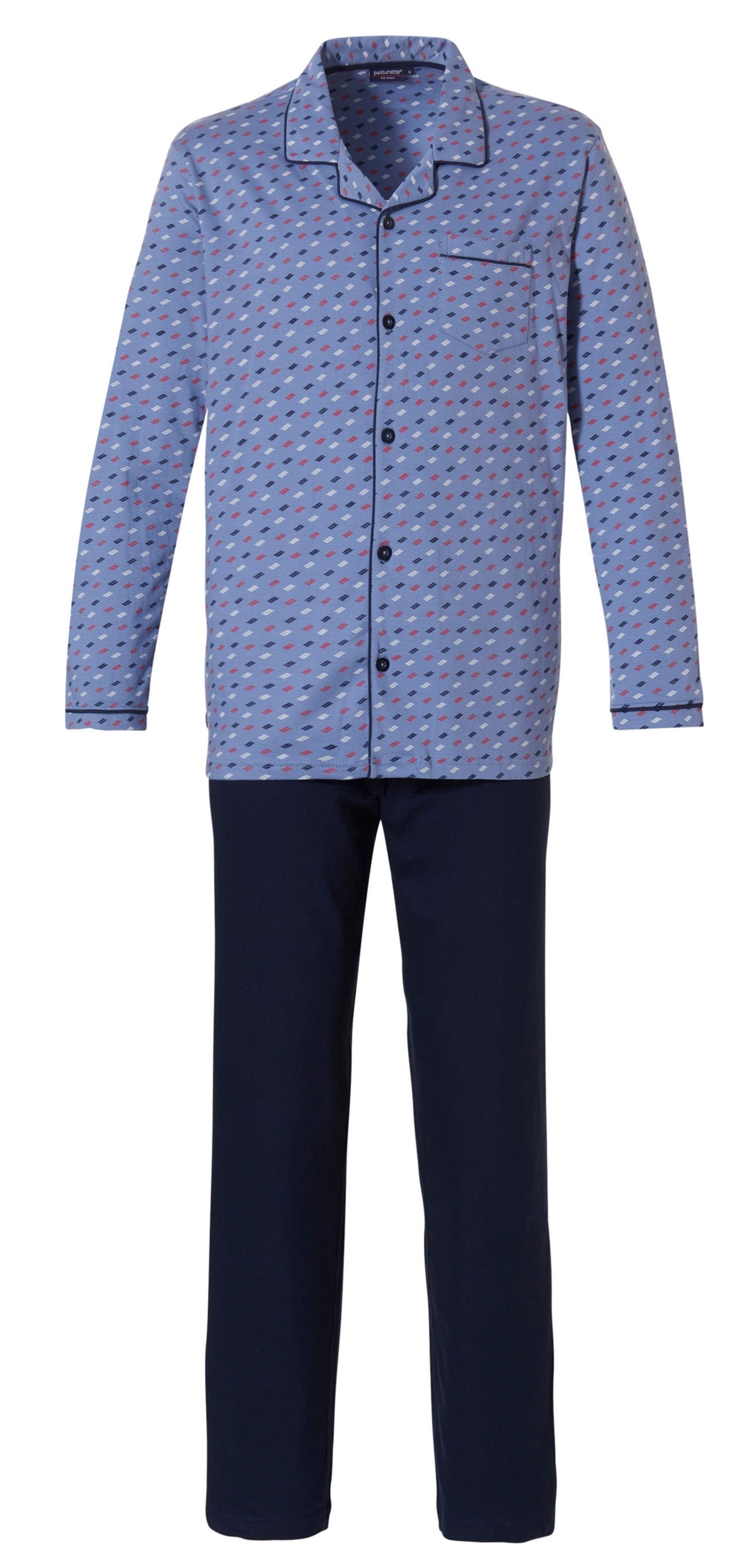 Pastunette Schlafanzug Herren Schlafanzug geknöpft (2 tlg) Baumwolle günstig online kaufen