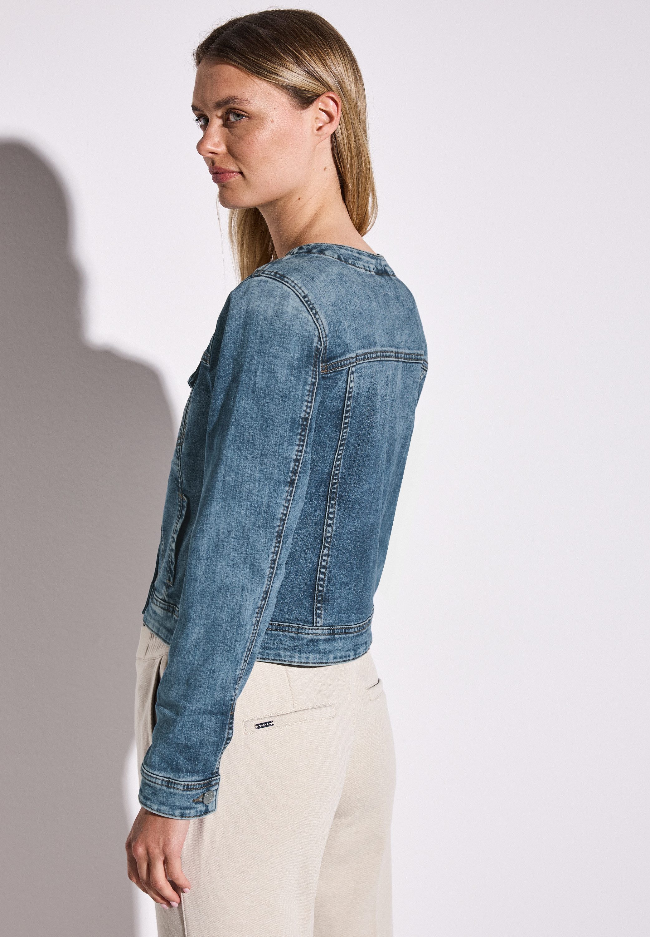 STREET ONE Jeansjacke mit Rundhalsausschnitt günstig online kaufen