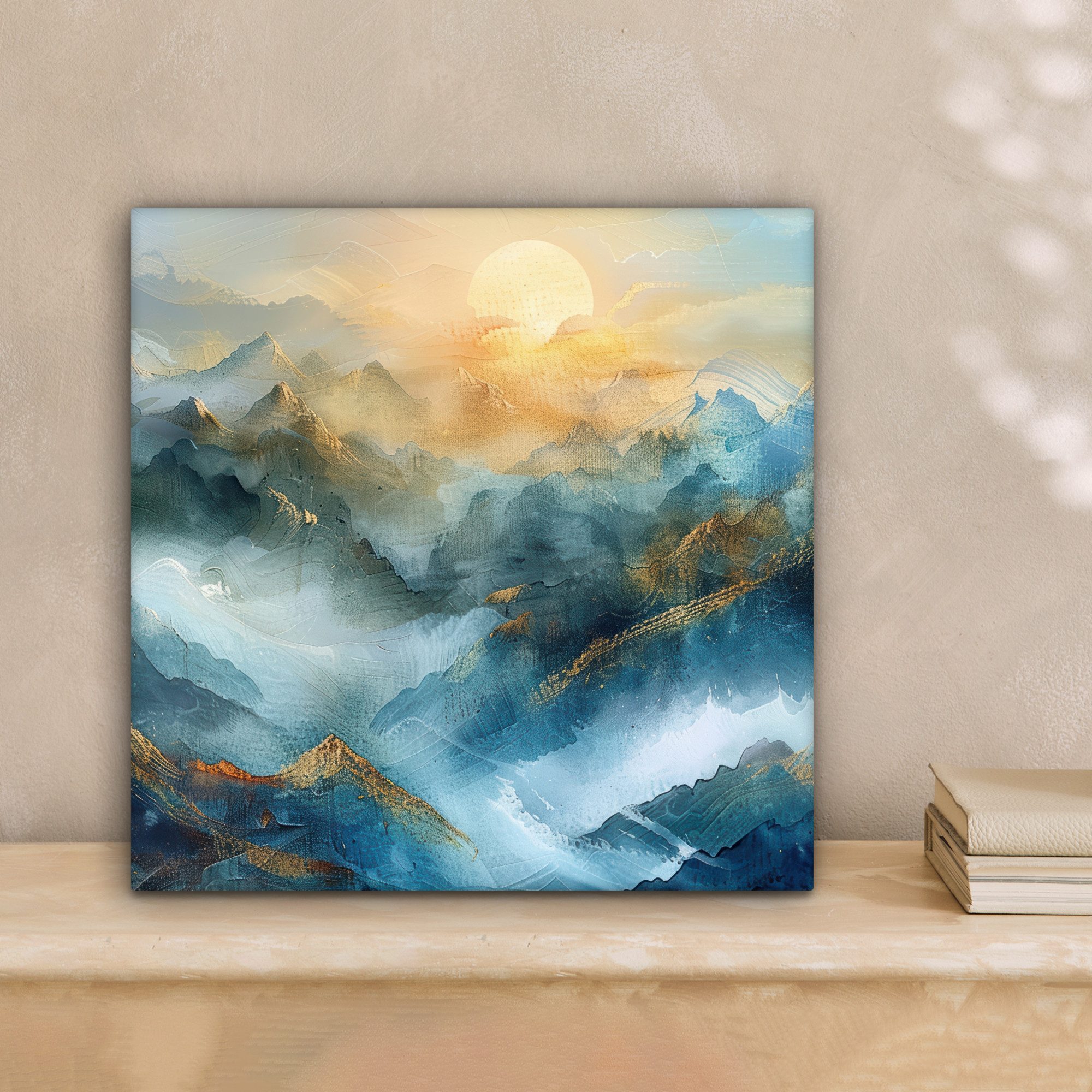 OneMillionCanvasses® Leinwandbild Abstrakt - Landschaft - Berge - Blau - Mo günstig online kaufen