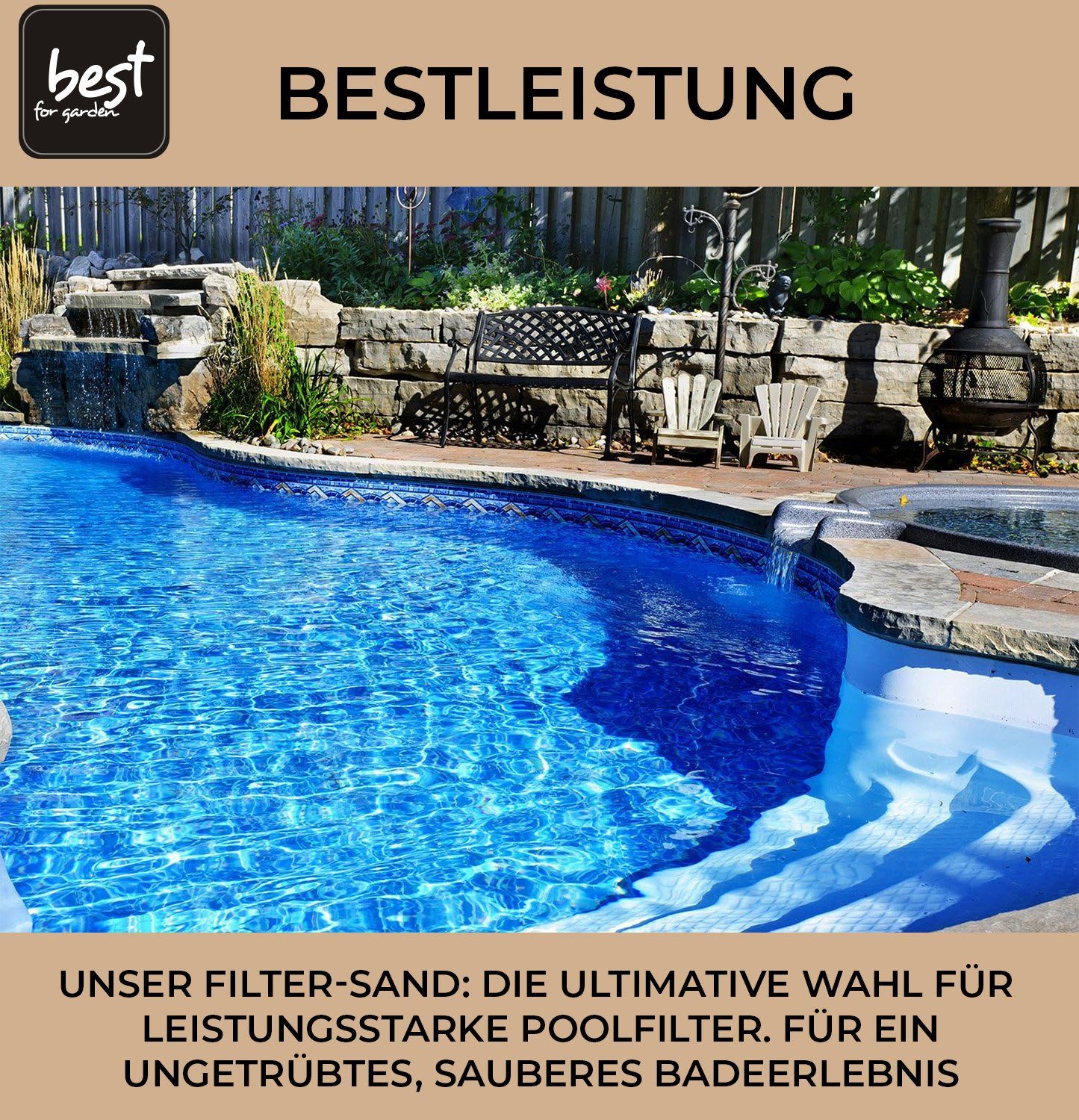 Best for Garden Schwimmbad, für – Filteranlagen. feinkörniger Quarzsand Hochwertiger Swimmingpool), Filtersand (Ideal Sand Pool, (0,4-0,8mm) für für Sandfilteranlage
