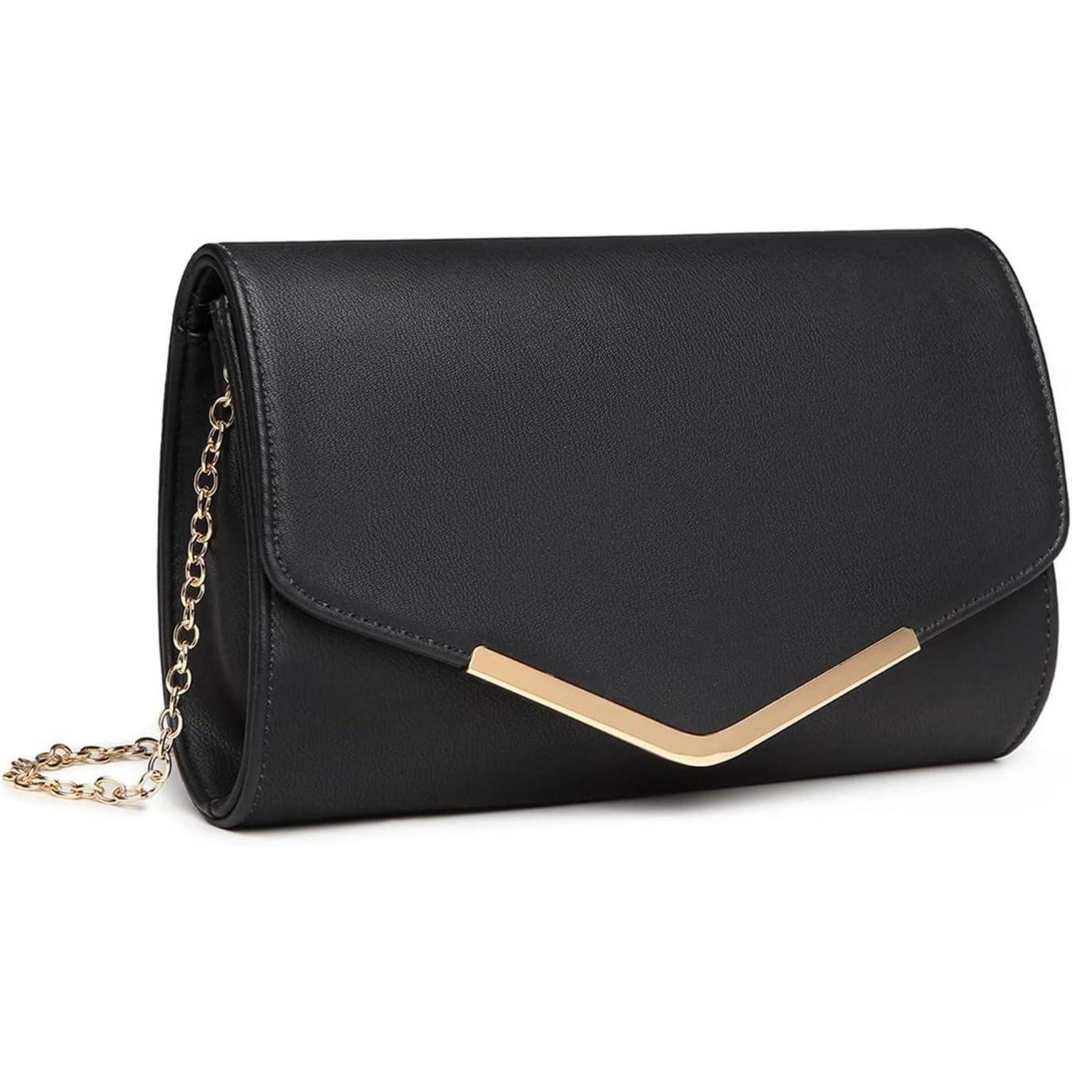LuxusKollektion Abendtasche Damen Clutch Abendtasche Elegante Umhängetasche Schwarz-leder