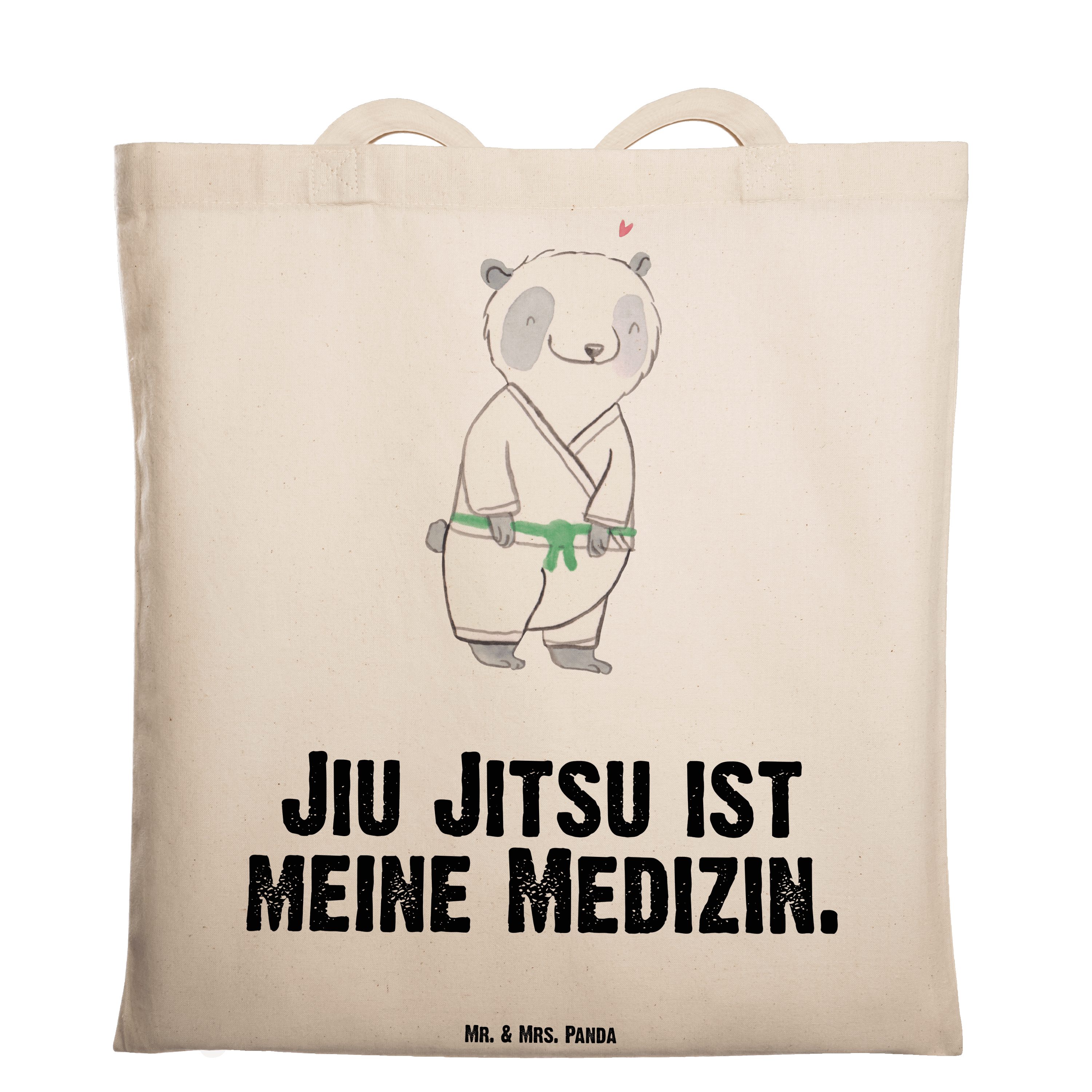 Mr. & Mrs. Panda - Einkaufstasc - Tragetasche Jiu Danke, Panda Medizin Geschenk, (1-tlg) Transparent Jitsu