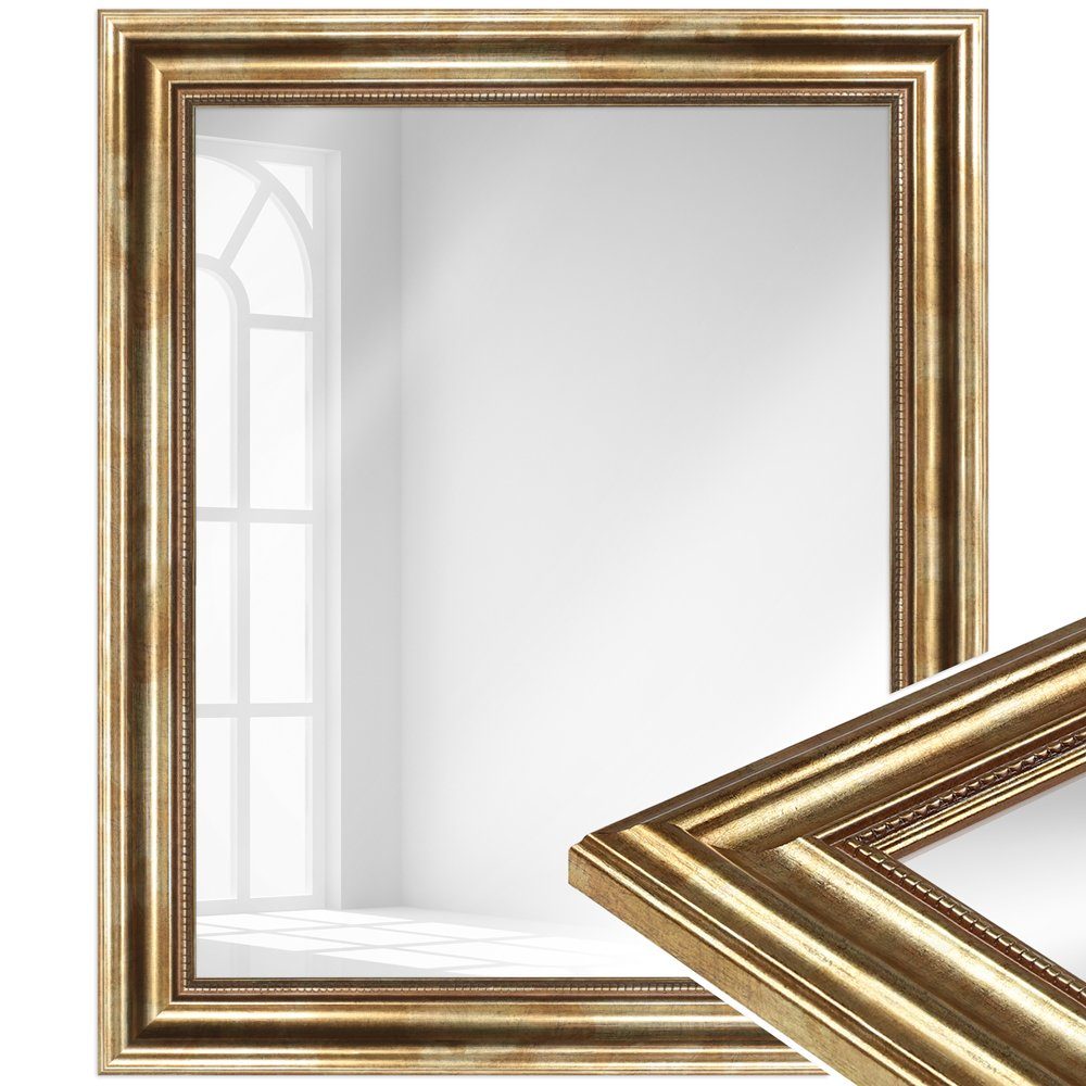 Wandspiegel gold rund 88cm Metall-Aluminium Spiegel groß - DuNord