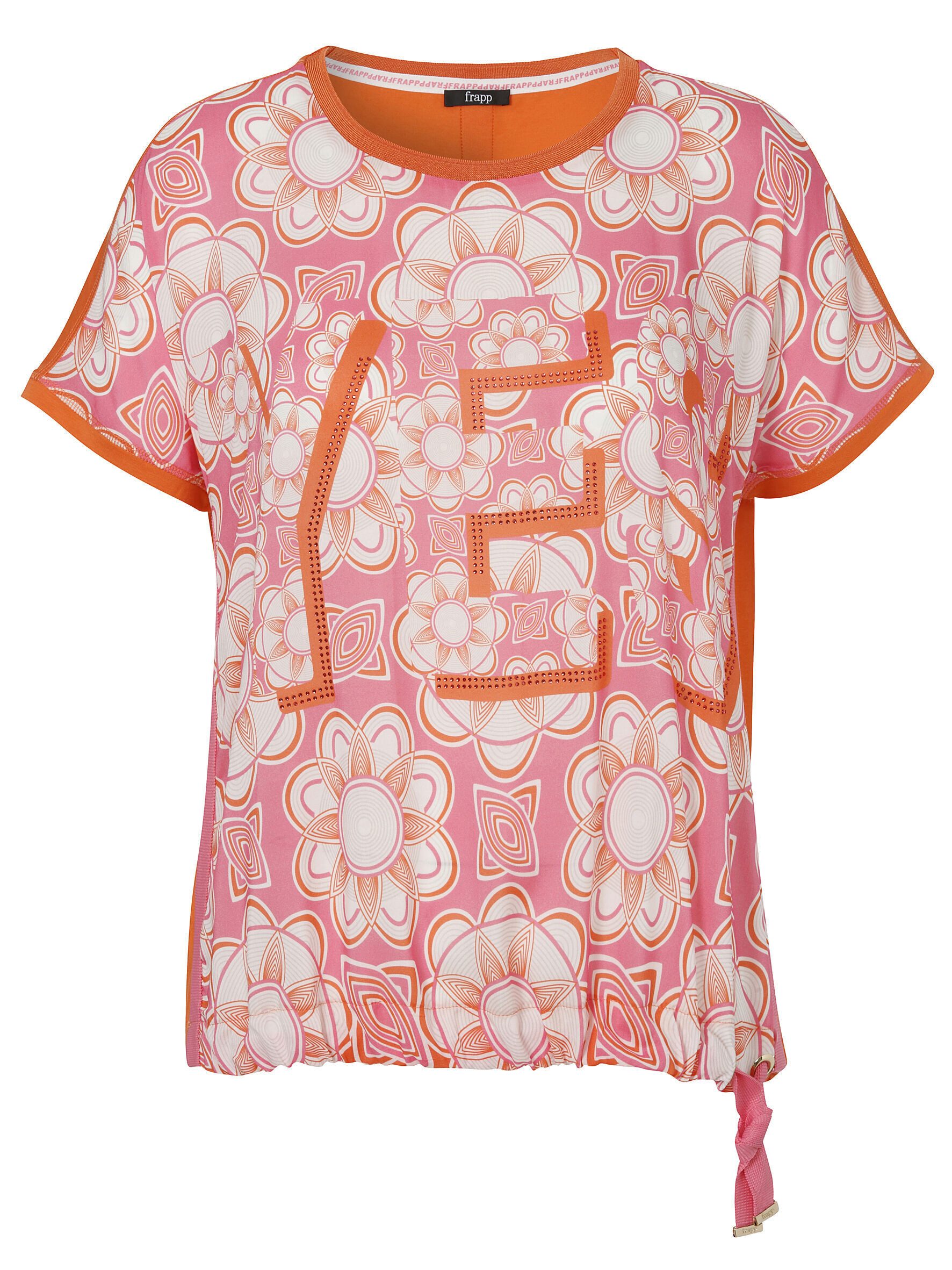FRAPP Klassische Bluse mit floralem Front-Print