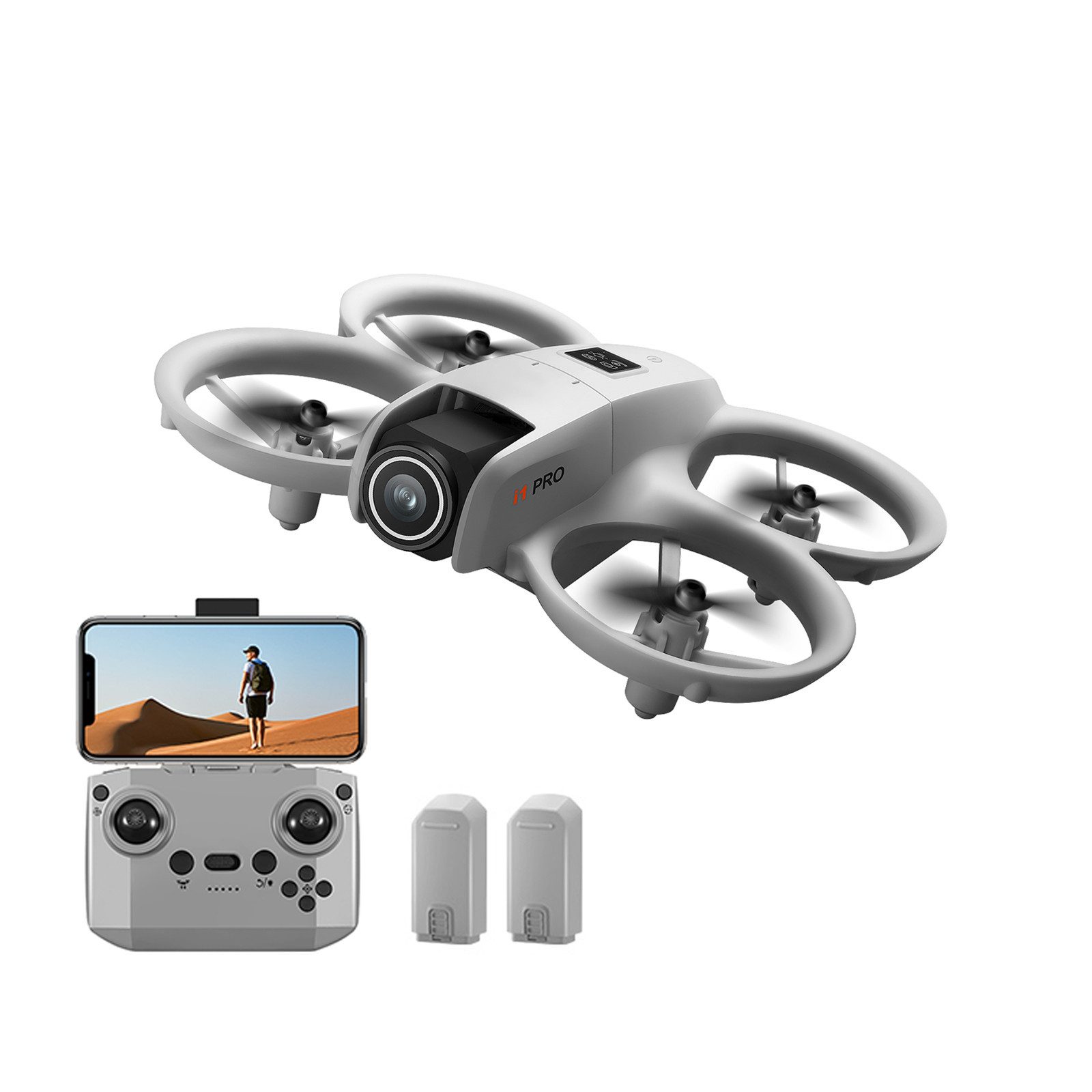 OKYUK Mini Drohne i1 Pro, 4K Kamera, Hindernisvermeidung, 2 Akkus Quadrocopter