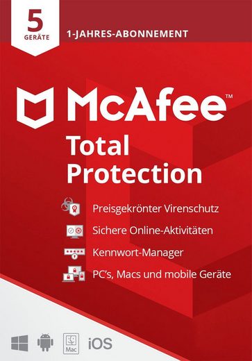 McAfee McAfee Total Protection 5 Geräte - 1 Jahr (Download-Code)