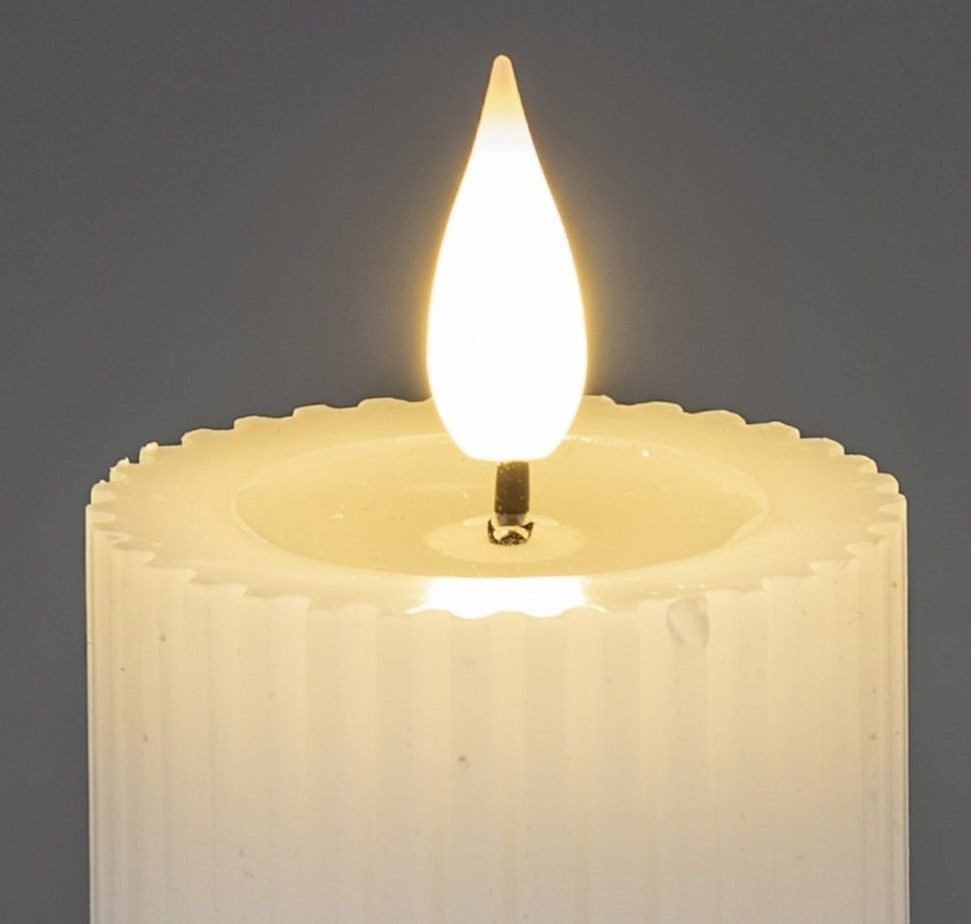 formano LED-Kerze Streifen, mit Timerfunktion, Weiß, Motiv: Rillen, LED -Teelicht