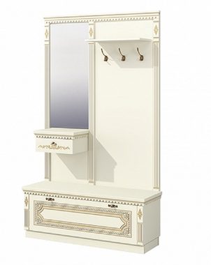 Feldmann-Wohnen Garderobe WERSAL (Set, 2 St., 1 Garderobenpaneel mit integriertem Spiegel + 1 Schuhbank), B/T/H: 122 cm x 31 cm x 160 cm