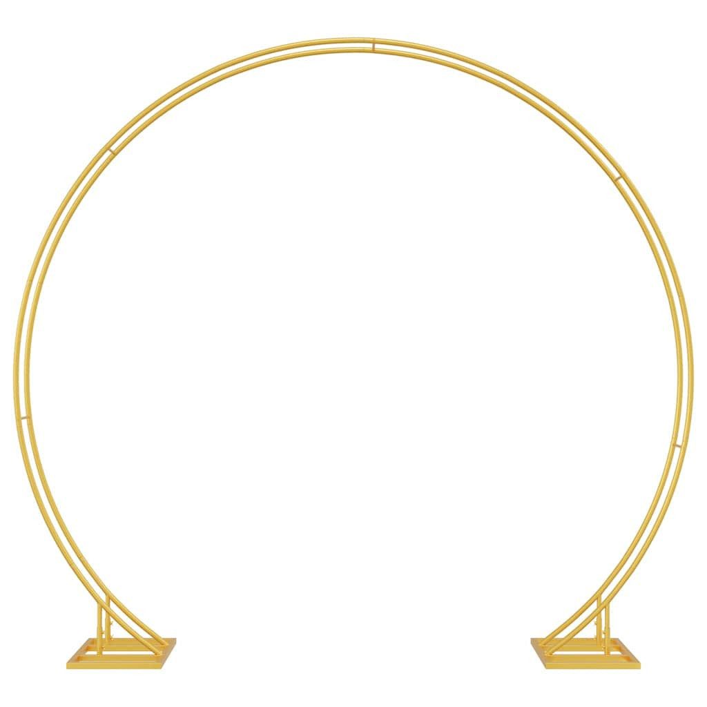 vidaXL Pergola Doppelter Hochzeitsbogen Gold 220 x 45 x 200 cm Stahl, (1-tlg)
