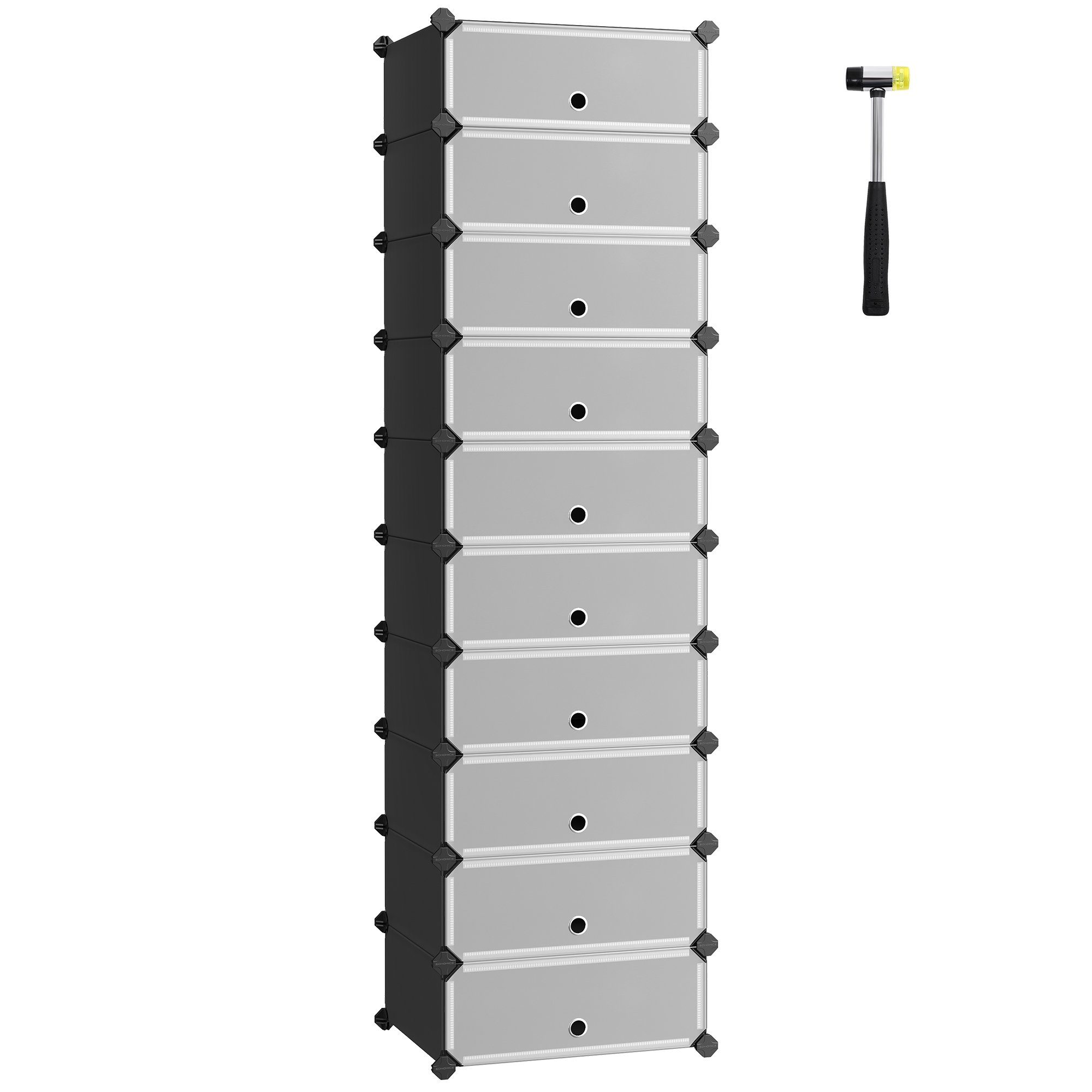 SONGMICS Schuhregal Schuhschrank, mit 10 Fächern, Fasst 20-30 Paar Schuhe günstig online kaufen